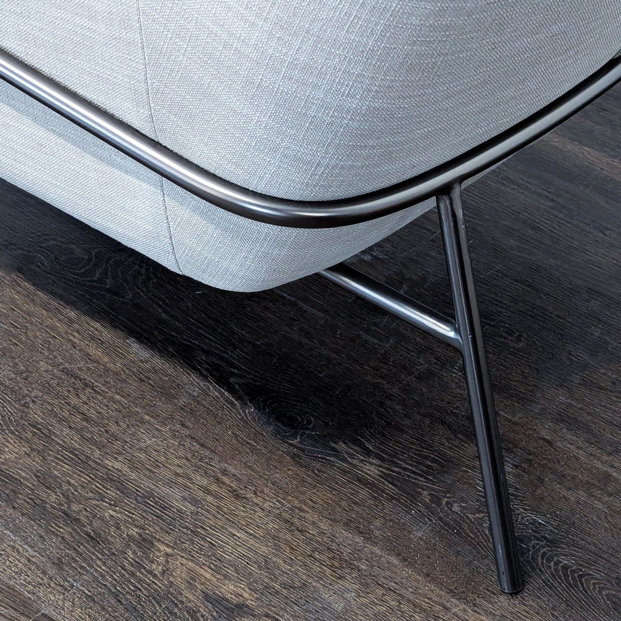 West Elm Lucas Modern Lounge Chair in Light Gray Upholstery - Thumbnail 7