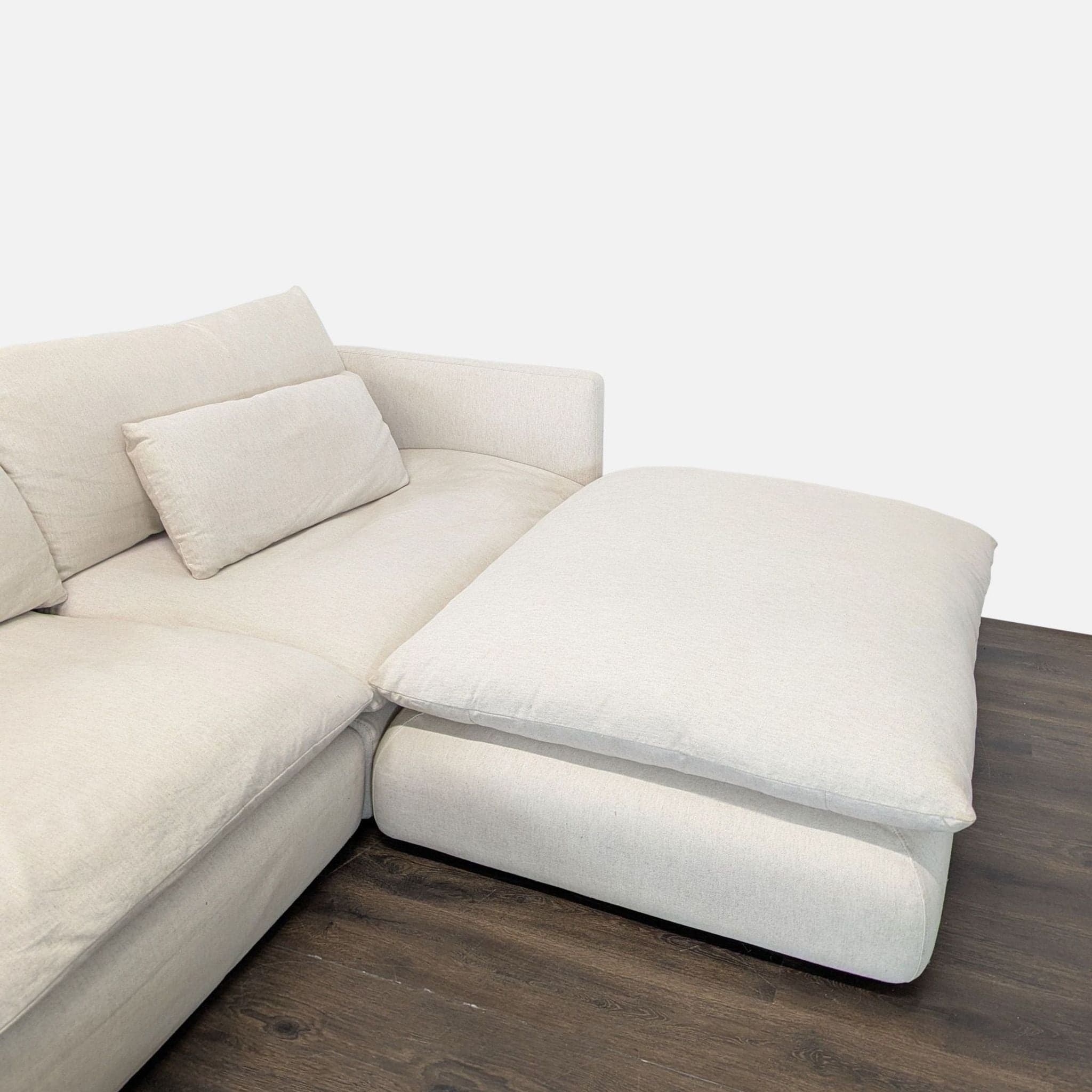 Crate & Barrel Unwind Modern Beige Sectional Sofa - Spacious and Comfy - Thumbnail 3