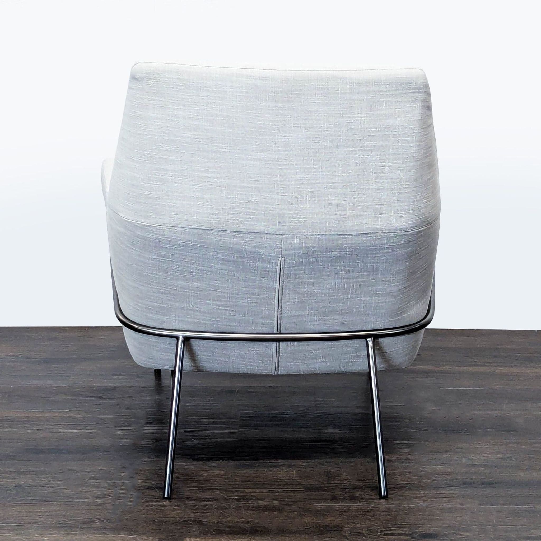 West Elm Lucas Modern Lounge Chair in Light Gray Upholstery - Thumbnail 5