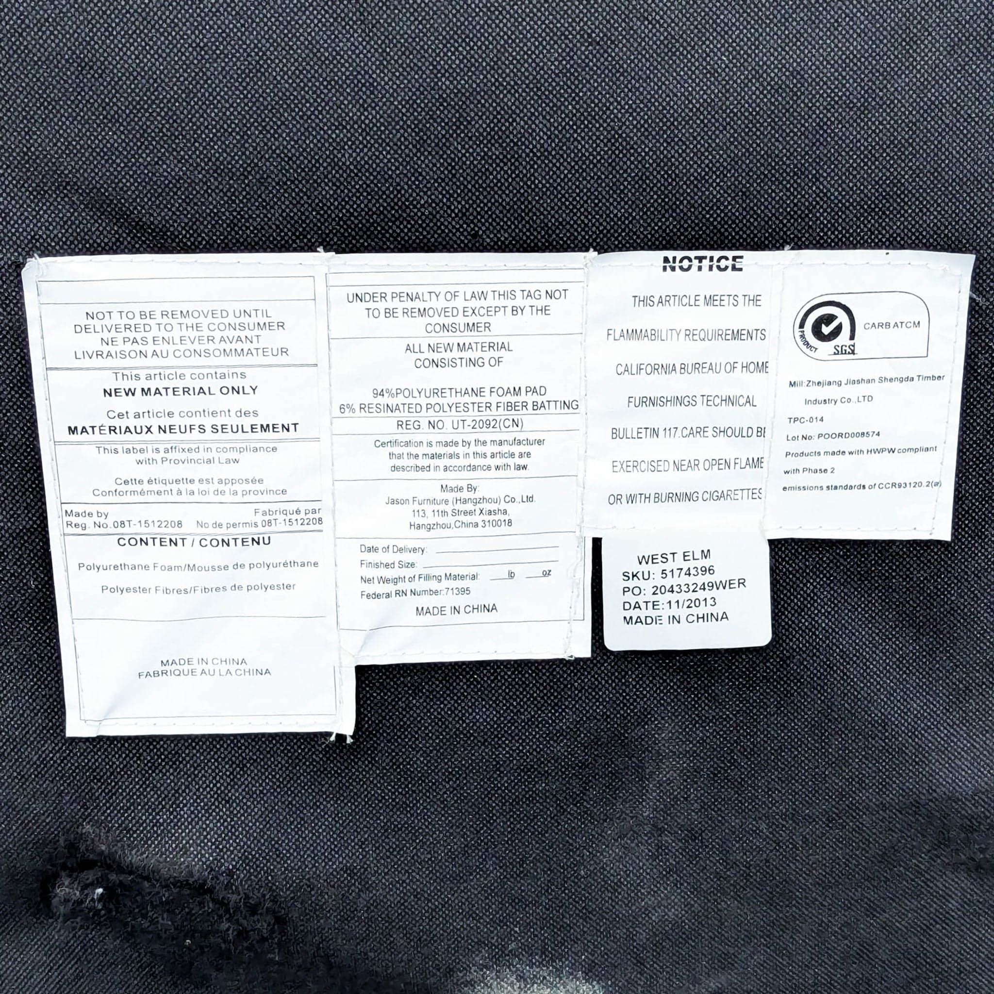 West Elm Elton Tufted Light Blue Lounge Chair with Dark Wood Legs - Thumbnail 9