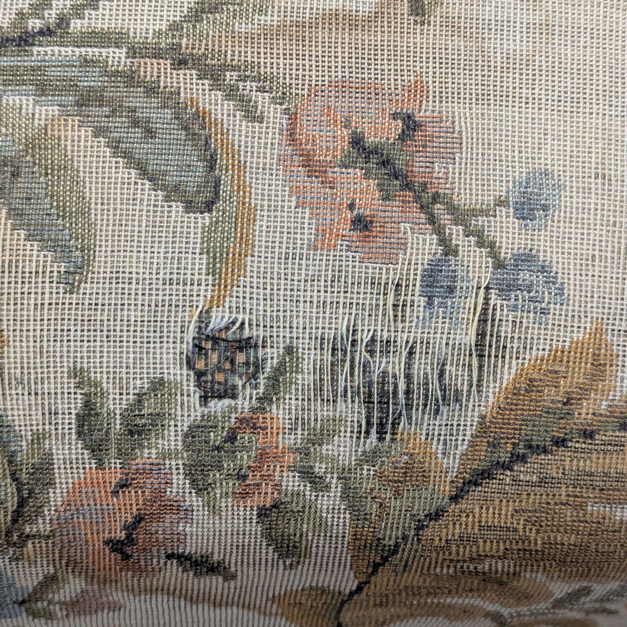 Antique Carved Wood Dining Set with 6 Upholstered Chairs and Rectangular Table - Thumbnail 7