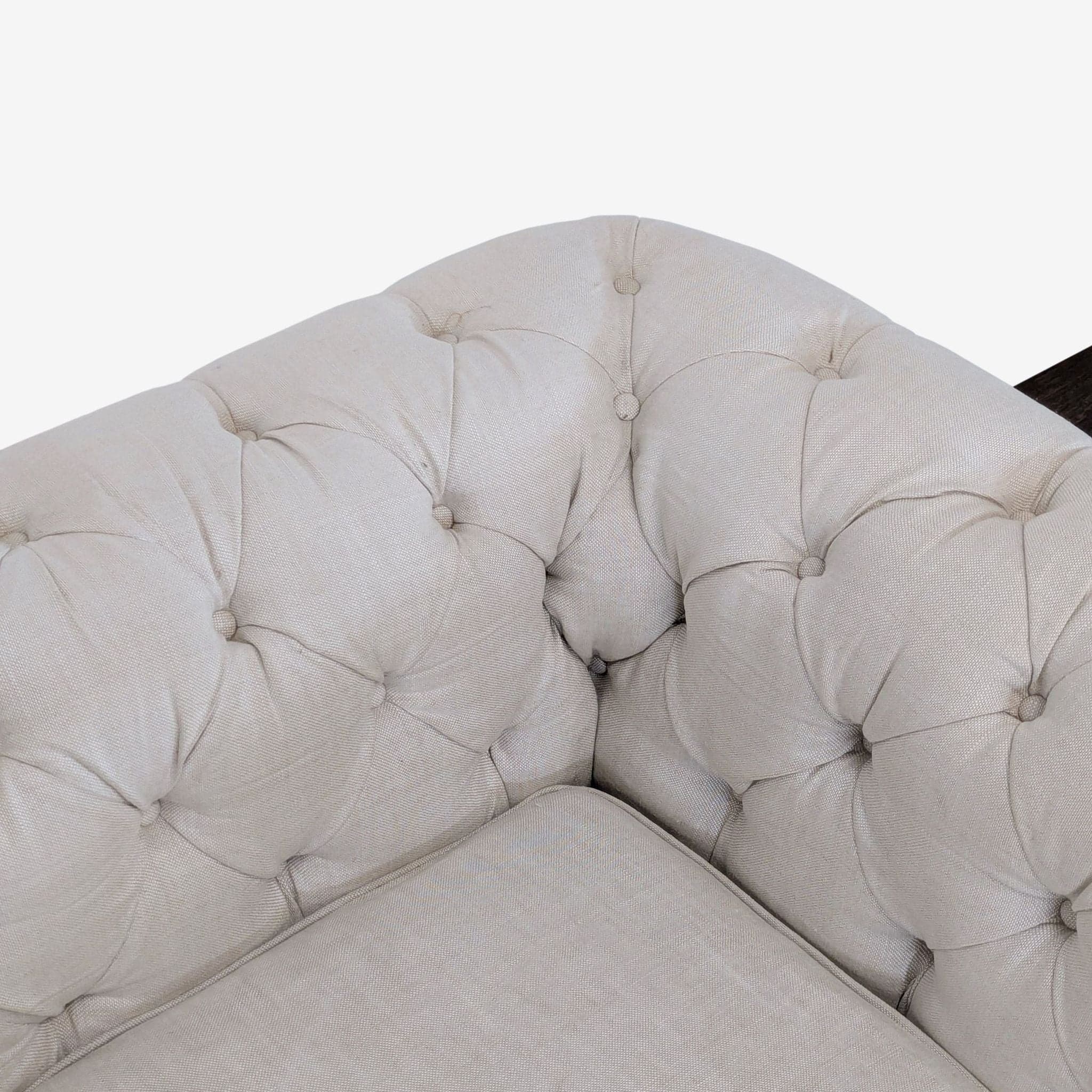 Restoration Hardware Kensington Classic 3-Seat Chesterfield Sofa in Light Linen - Thumbnail 10