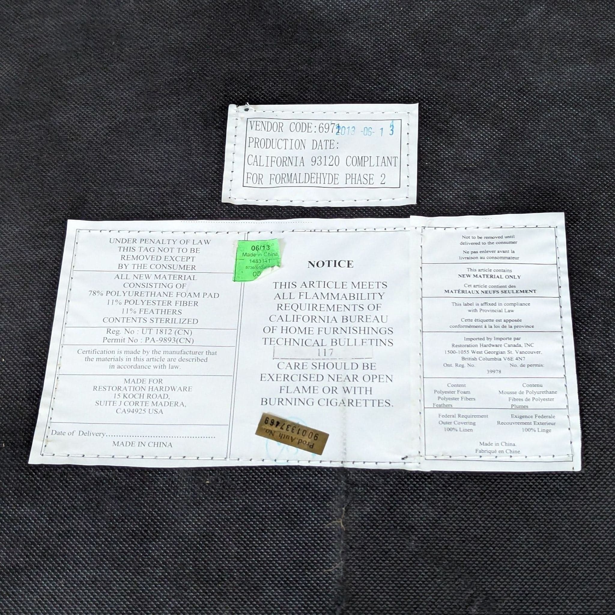 Restoration Hardware Kensington Classic 3-Seat Chesterfield Sofa in Light Linen - Thumbnail 9