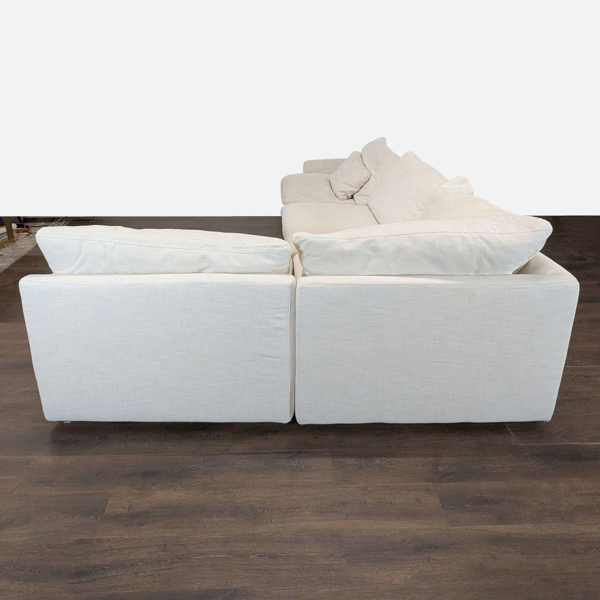 Restoration Hardware Cloud Sectional Sofa – Modern Cream Fabric, Spacious & Comfortable - Thumbnail 3
