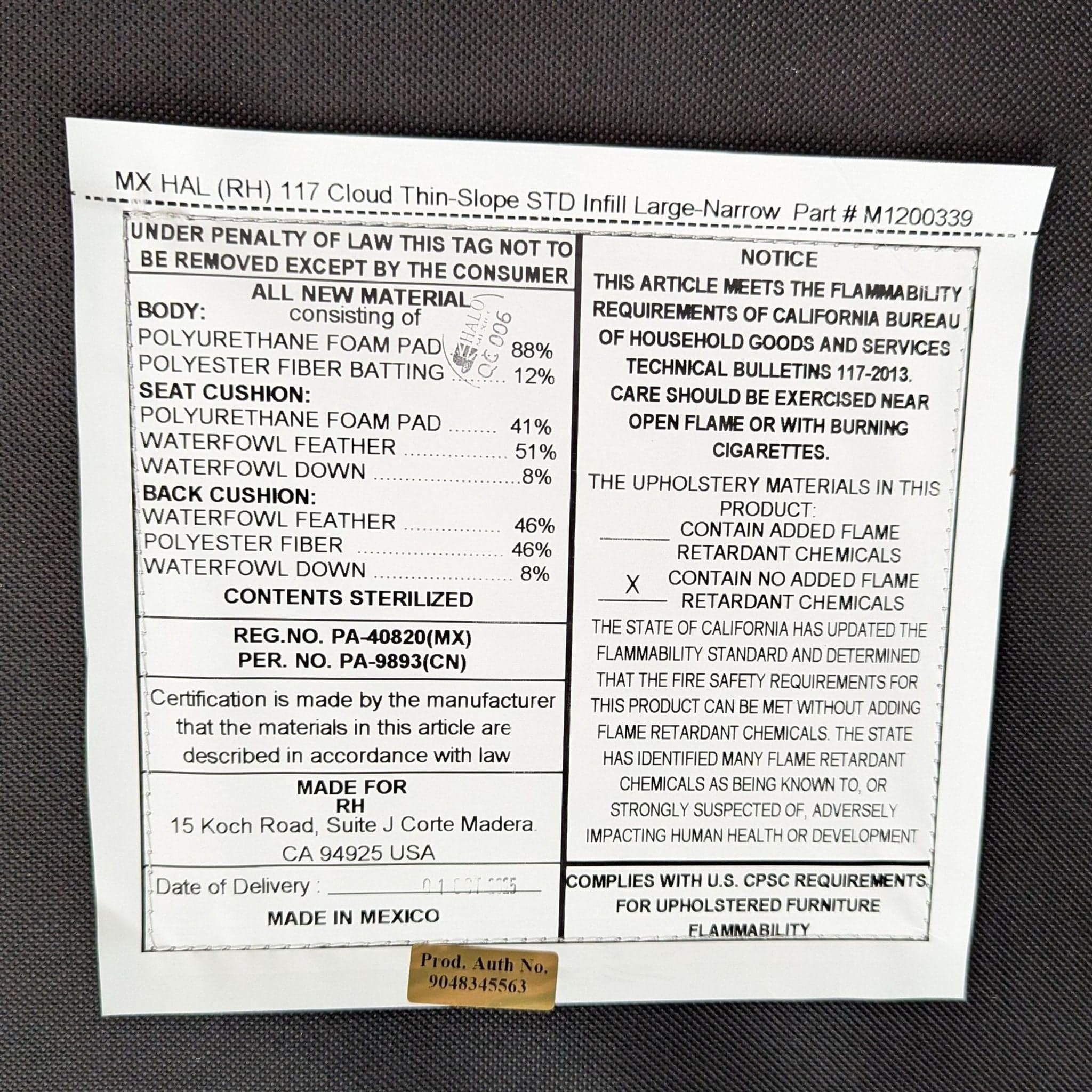 Restoration Hardware Cloud Sectional Sofa – Modern Cream Fabric, Spacious & Comfortable - Thumbnail 9