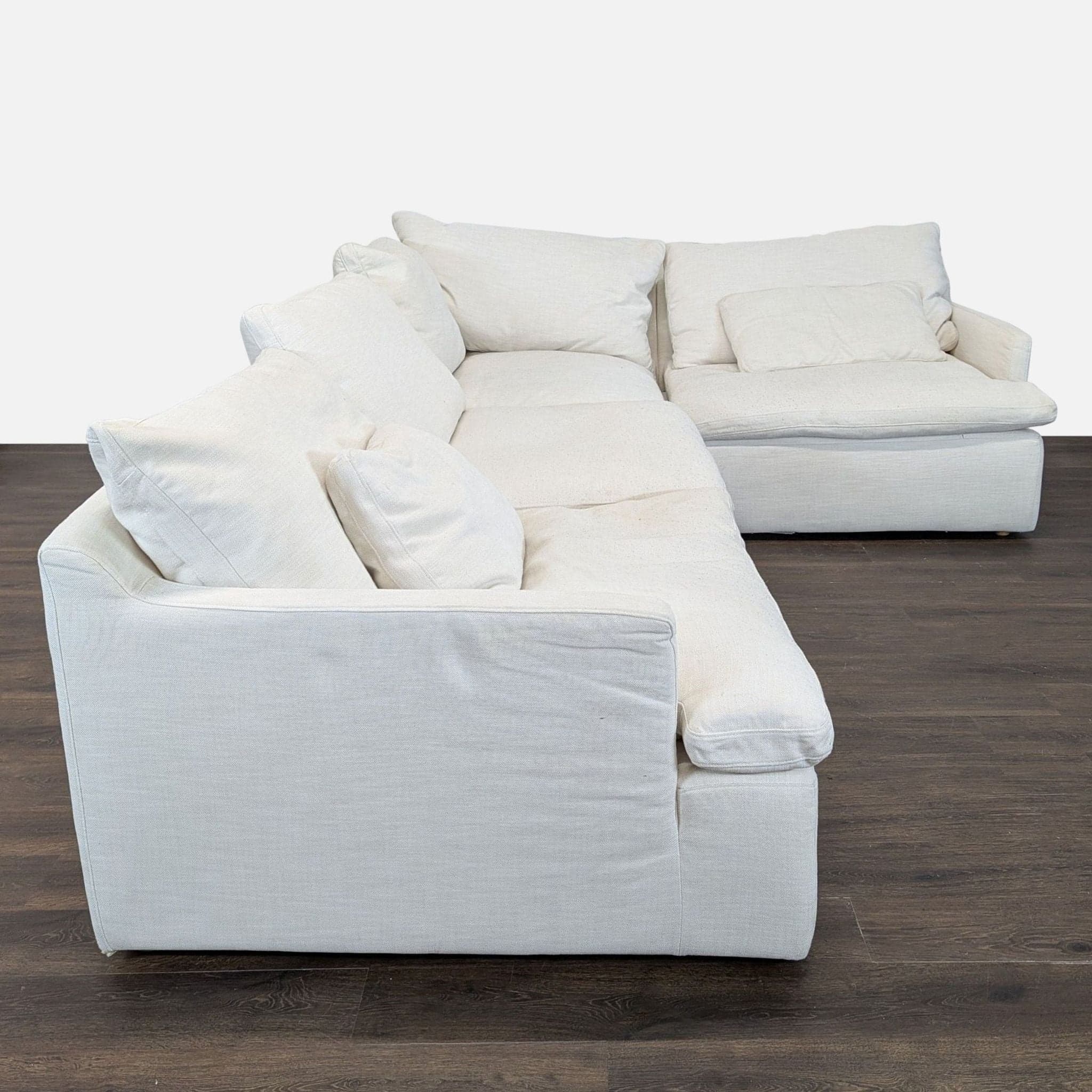 Restoration Hardware Cloud Sectional Sofa – Modern Cream Fabric, Spacious & Comfortable - Thumbnail 10
