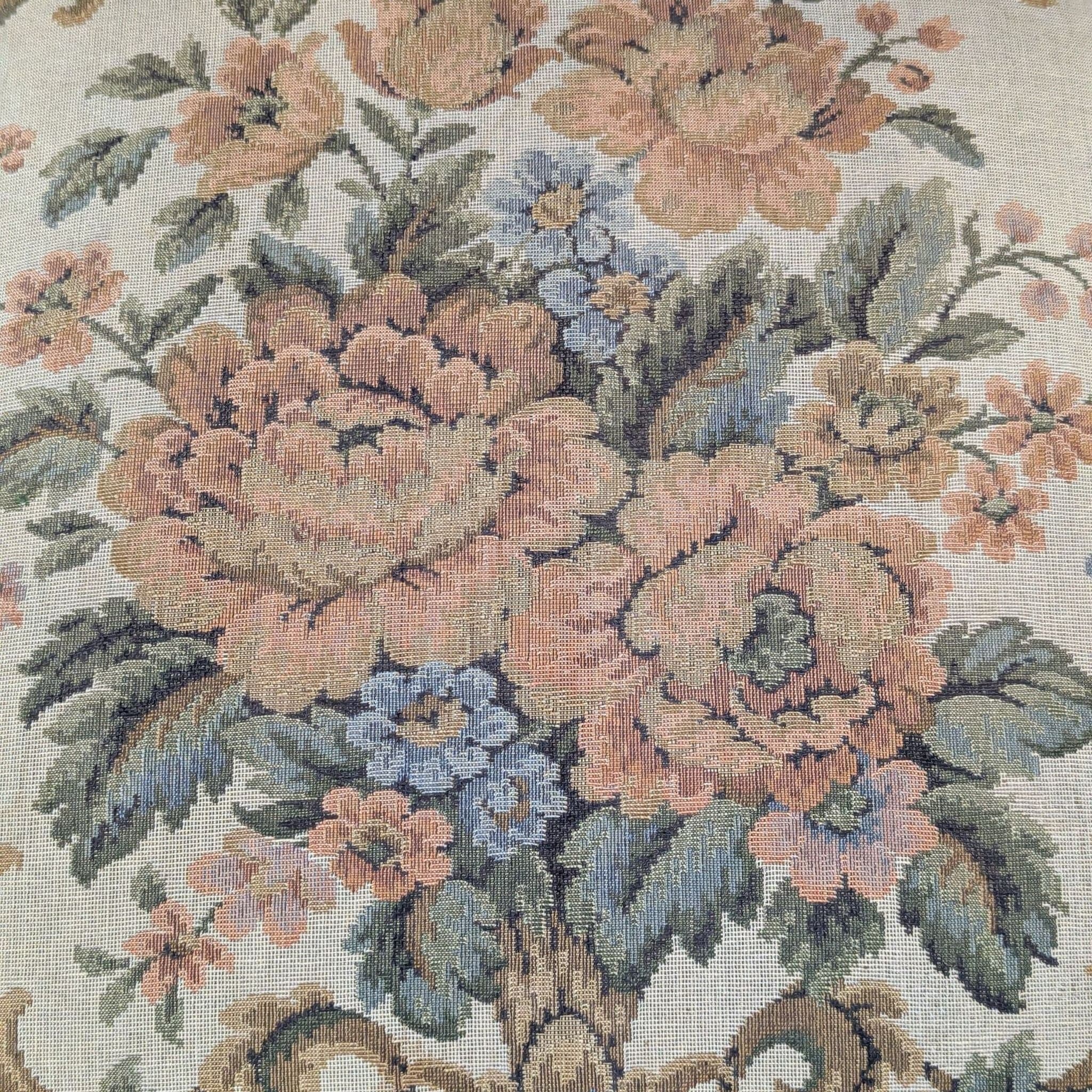 Antique Carved Wood Dining Set with 6 Upholstered Chairs and Rectangular Table - Thumbnail 16