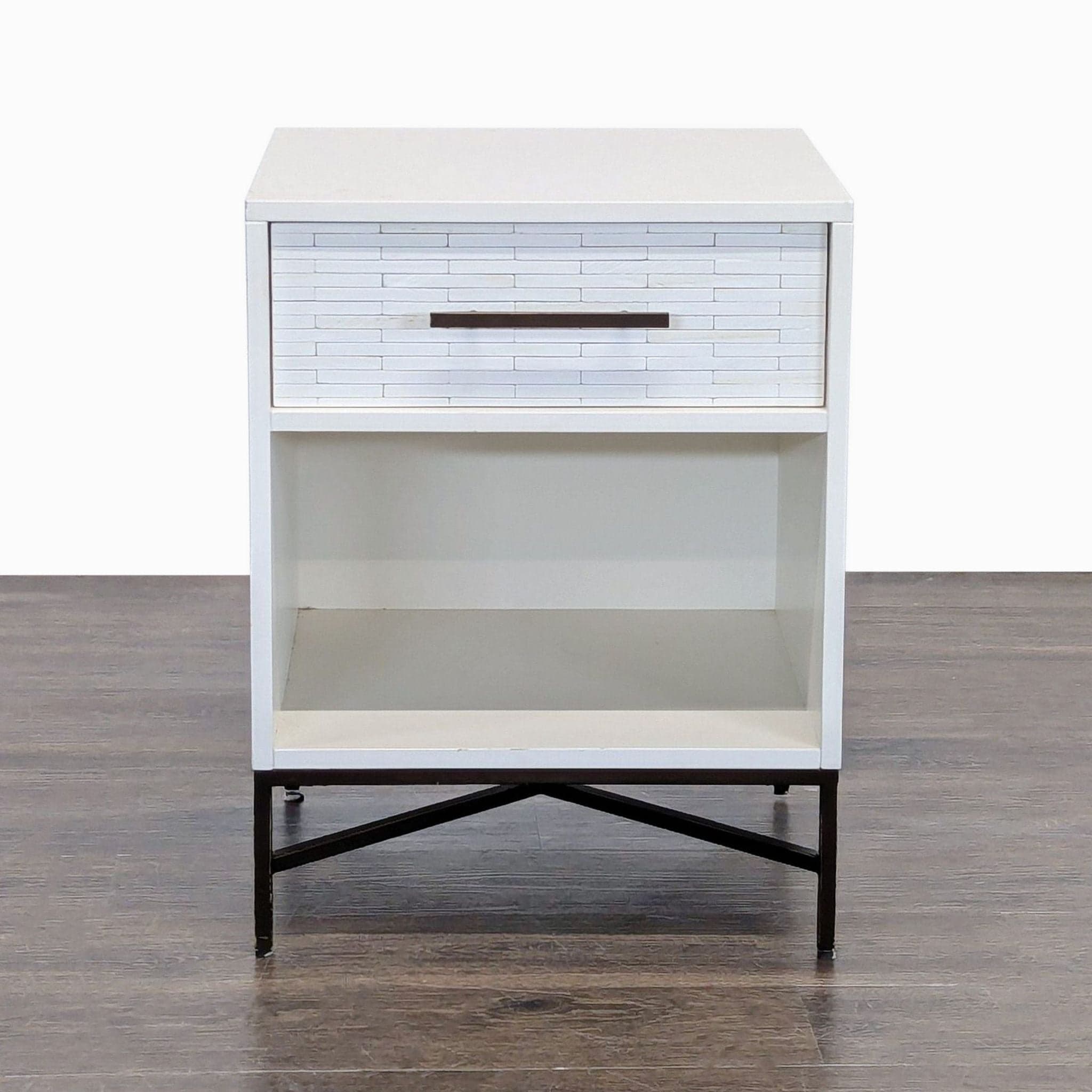 West Elm Wood Tiled Nightstand - Image 1