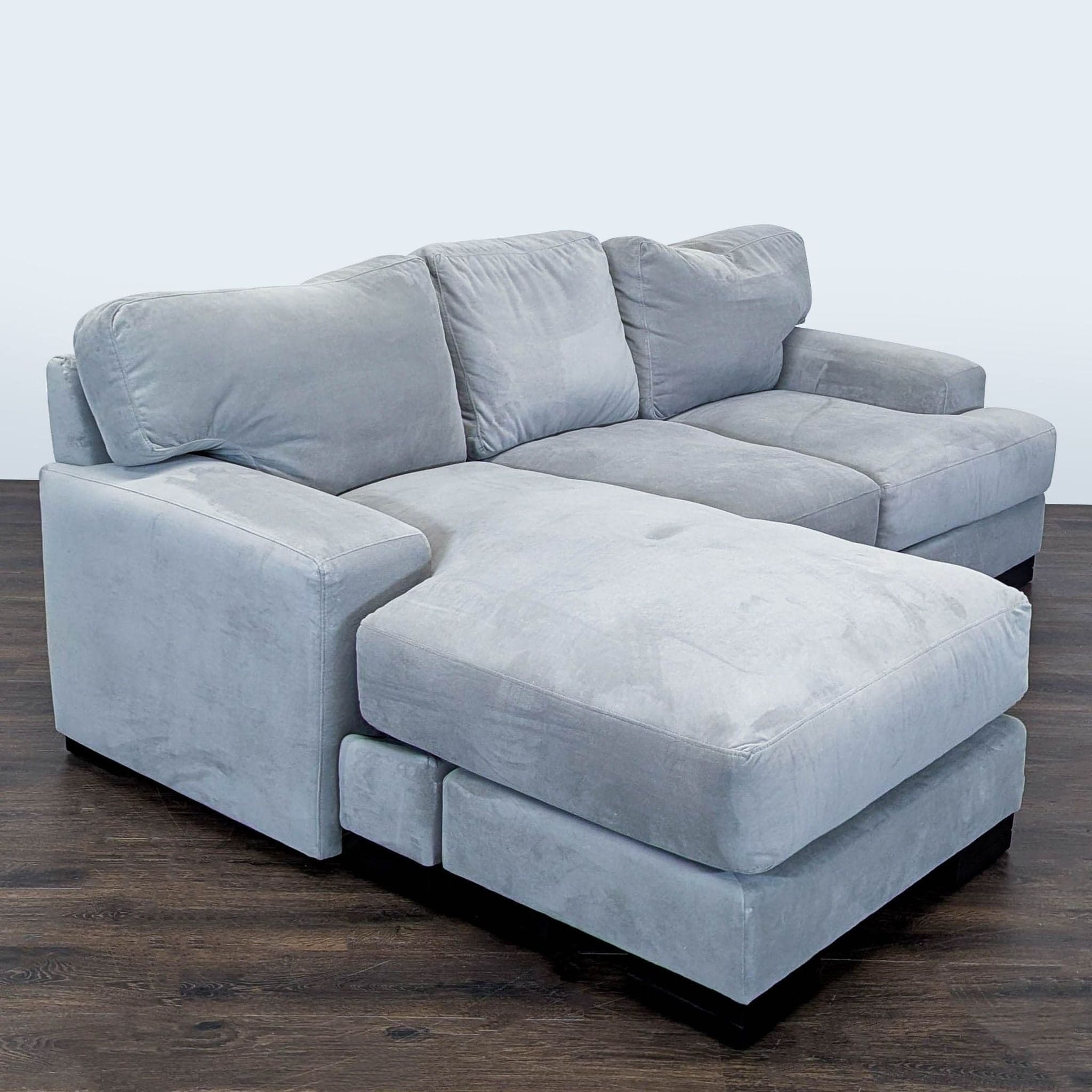 Lving Spaces Gray Sectional Sofa with Chaise - Modern and Comfortable - Thumbnail 2