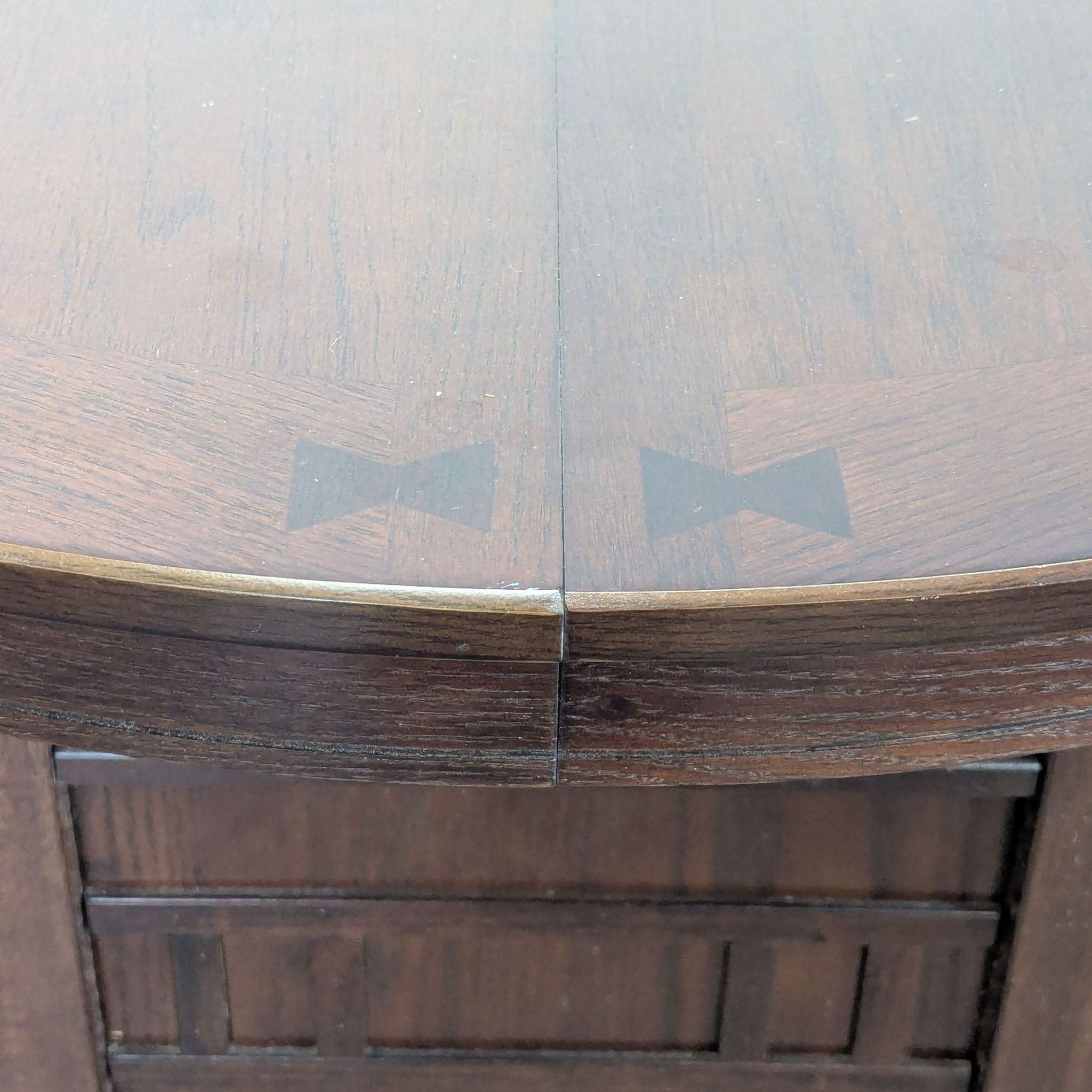 Dark Wood 5-Piece Round Extendable Dining Set with Upholstered Chairs - Thumbnail 13