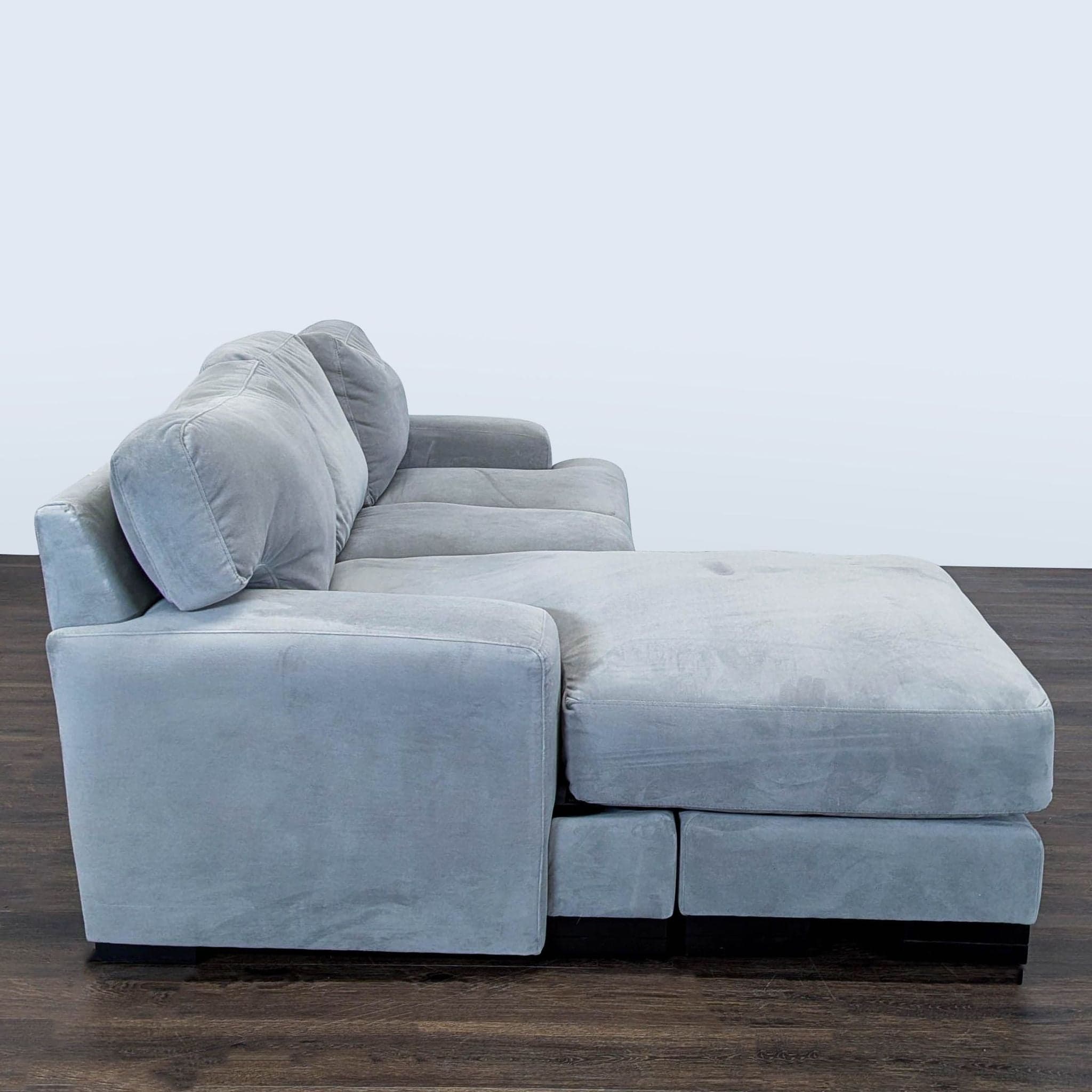 Lving Spaces Gray Sectional Sofa with Chaise - Modern and Comfortable - Thumbnail 3
