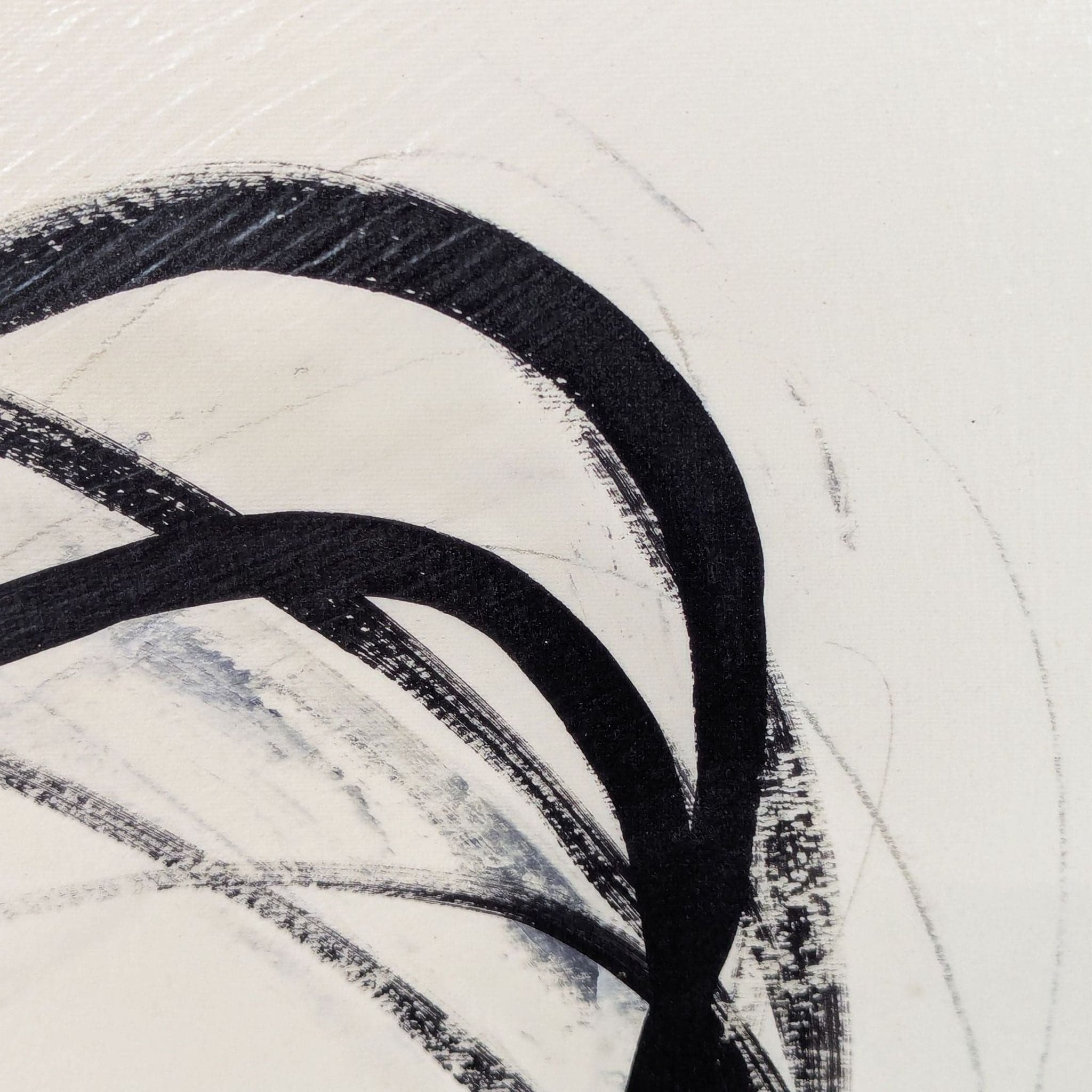 Modern Abstract Black and White Framed Painting - Thumbnail 2