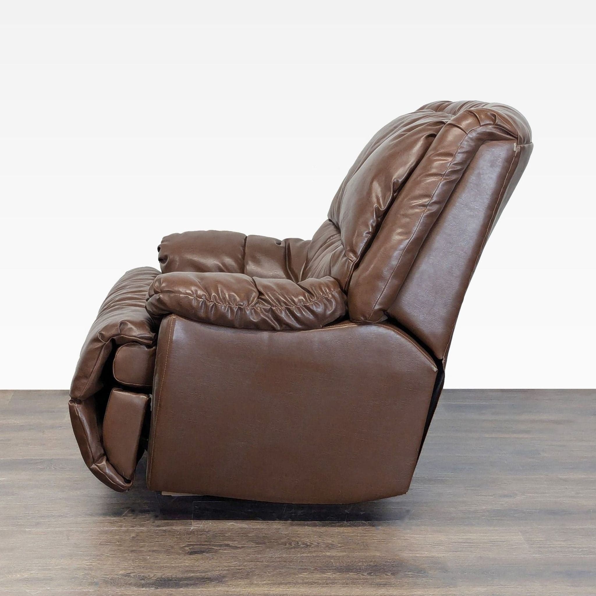 Brown Leather Recliner Lounge Chair – Plush and Comfortable - Thumbnail 5