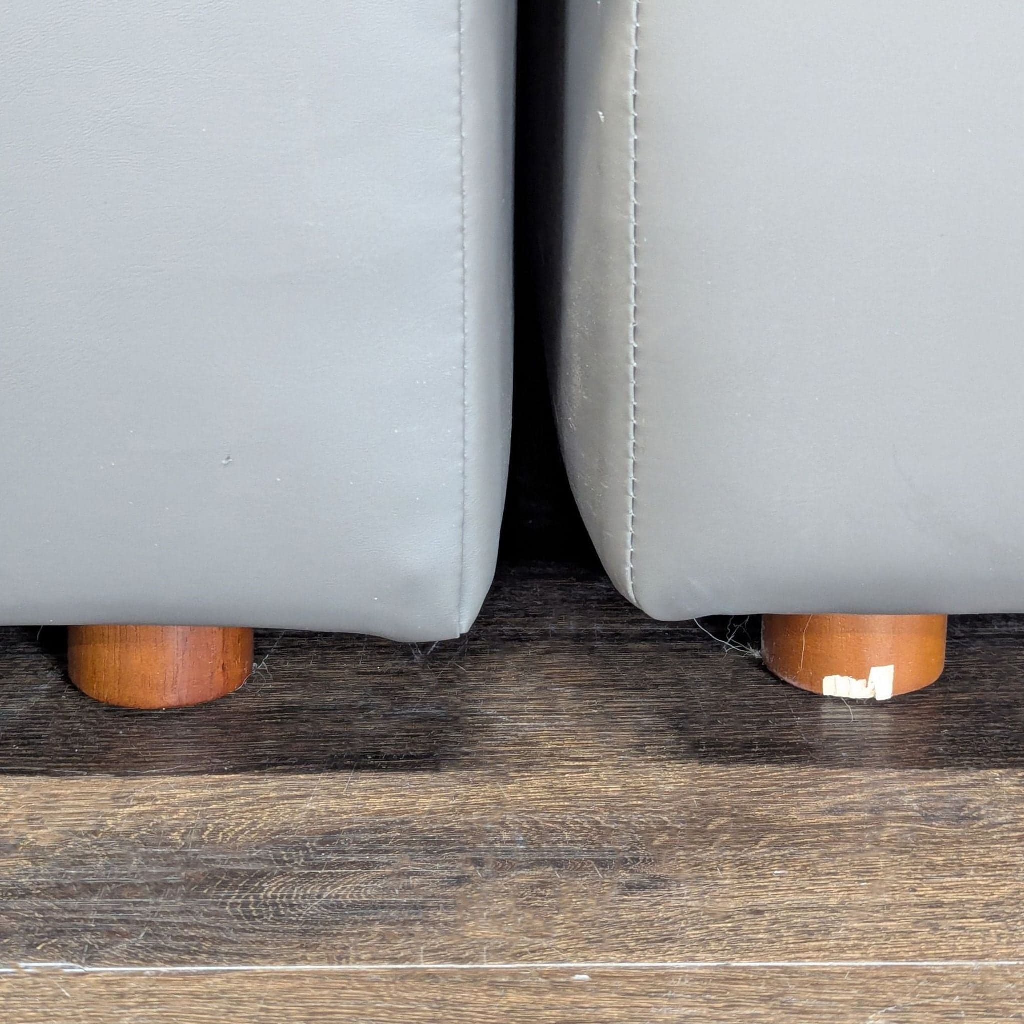 Modway Commix Grey Vegan Leather Sectional Sofa - Spacious L-Shaped Seating - Thumbnail 6