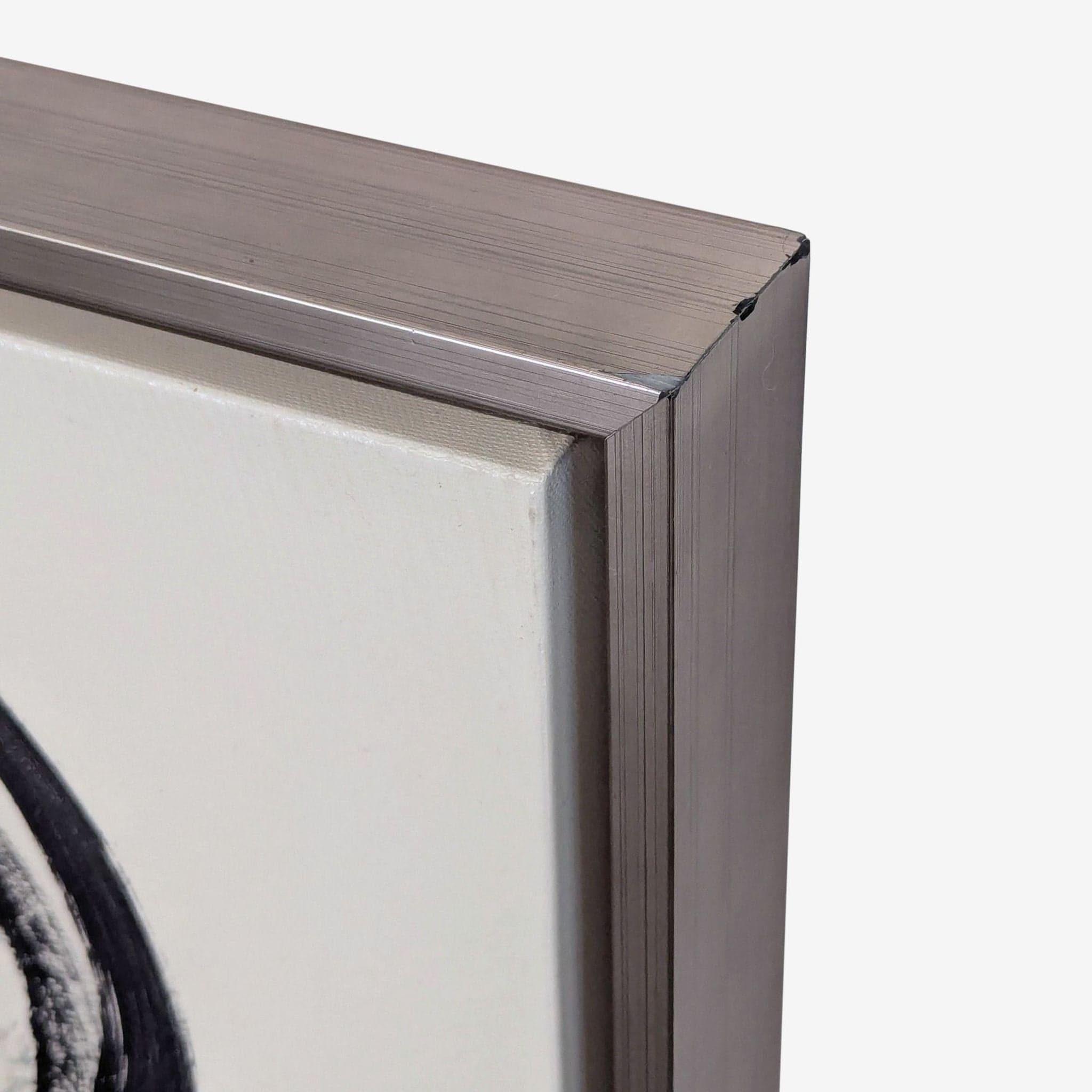 Minimalist Black and White Abstract Brushstroke Painting, Framed Art - Thumbnail 3