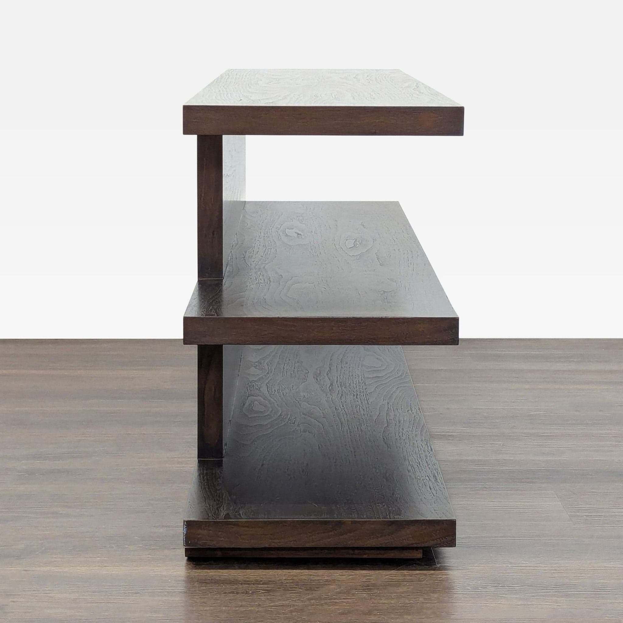 Modern Dark Wood Three-Tier Bookshelf - Thumbnail 7