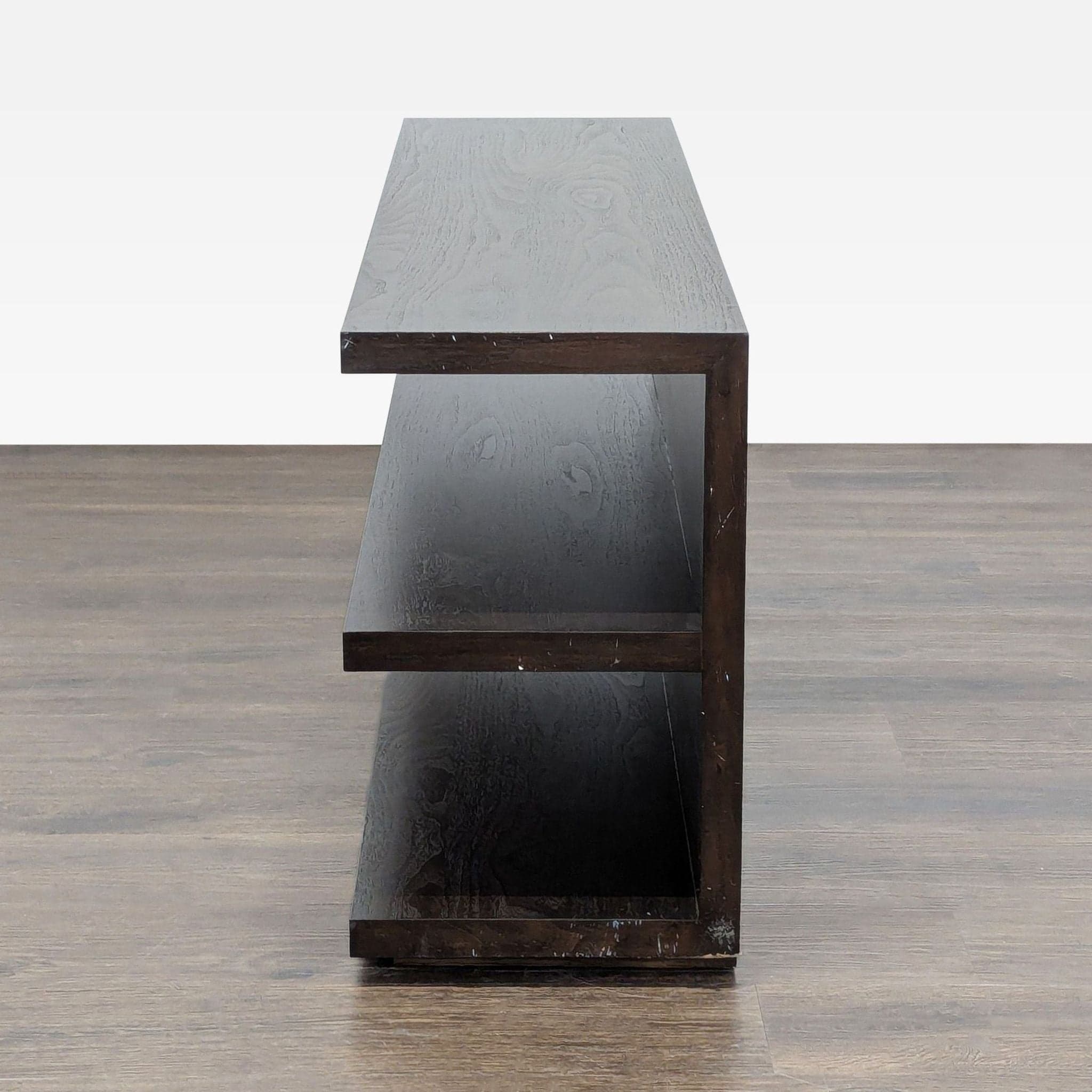 Modern Dark Wood Three-Tier Bookshelf - Thumbnail 4