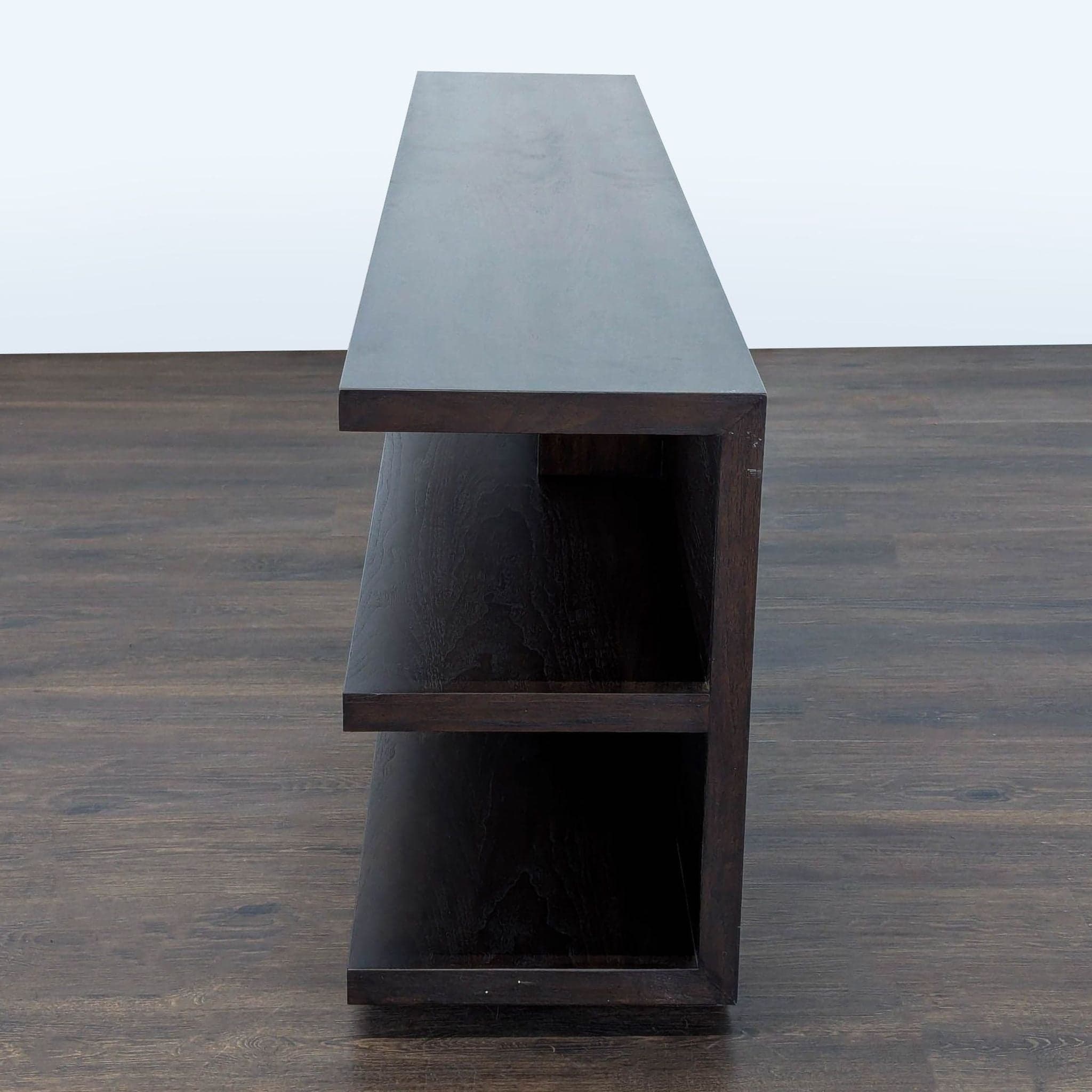 Modern Dark Wood 3-Tier Bookshelf with Open Shelves - Thumbnail 5