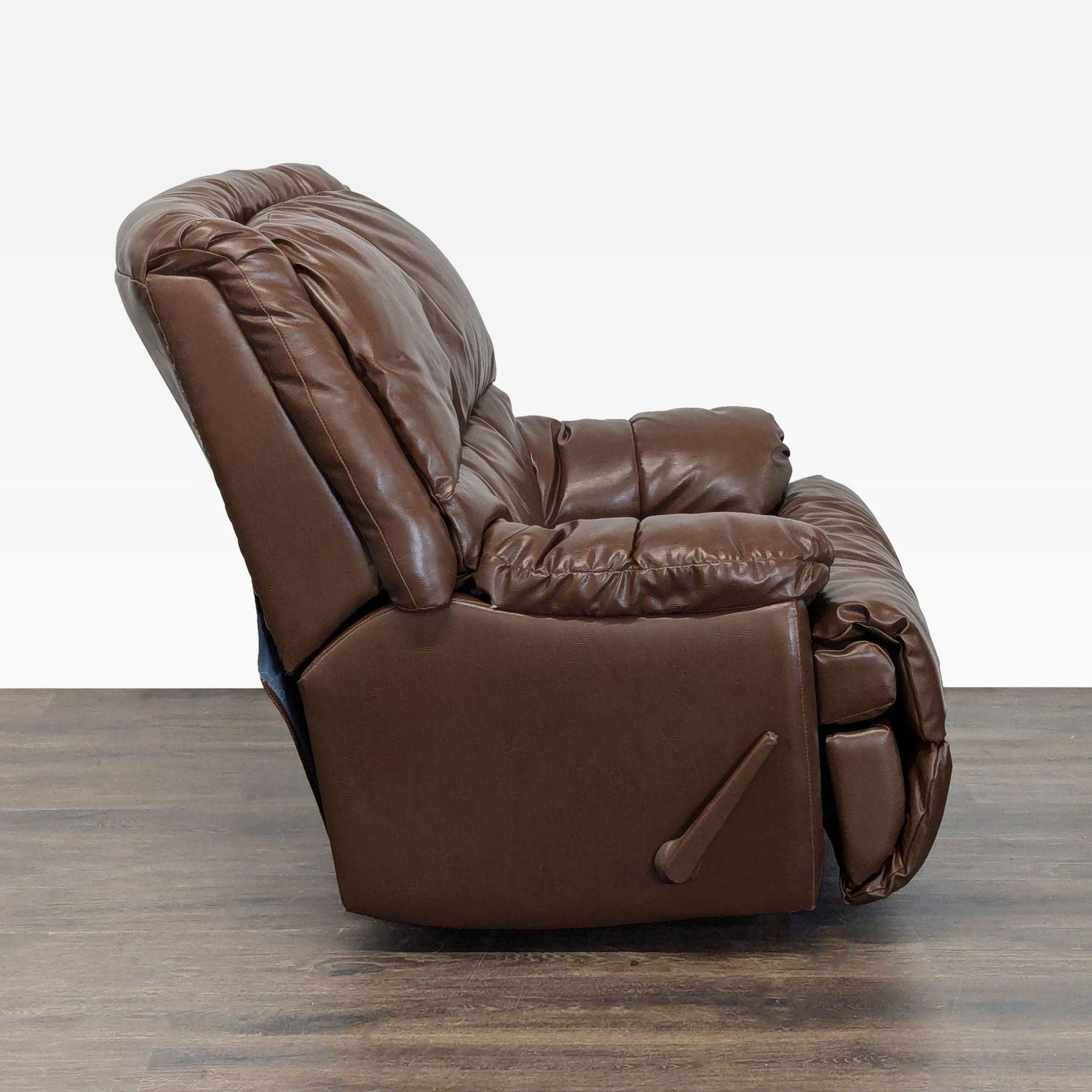 Brown Leather Recliner Lounge Chair – Plush and Comfortable - Thumbnail 3