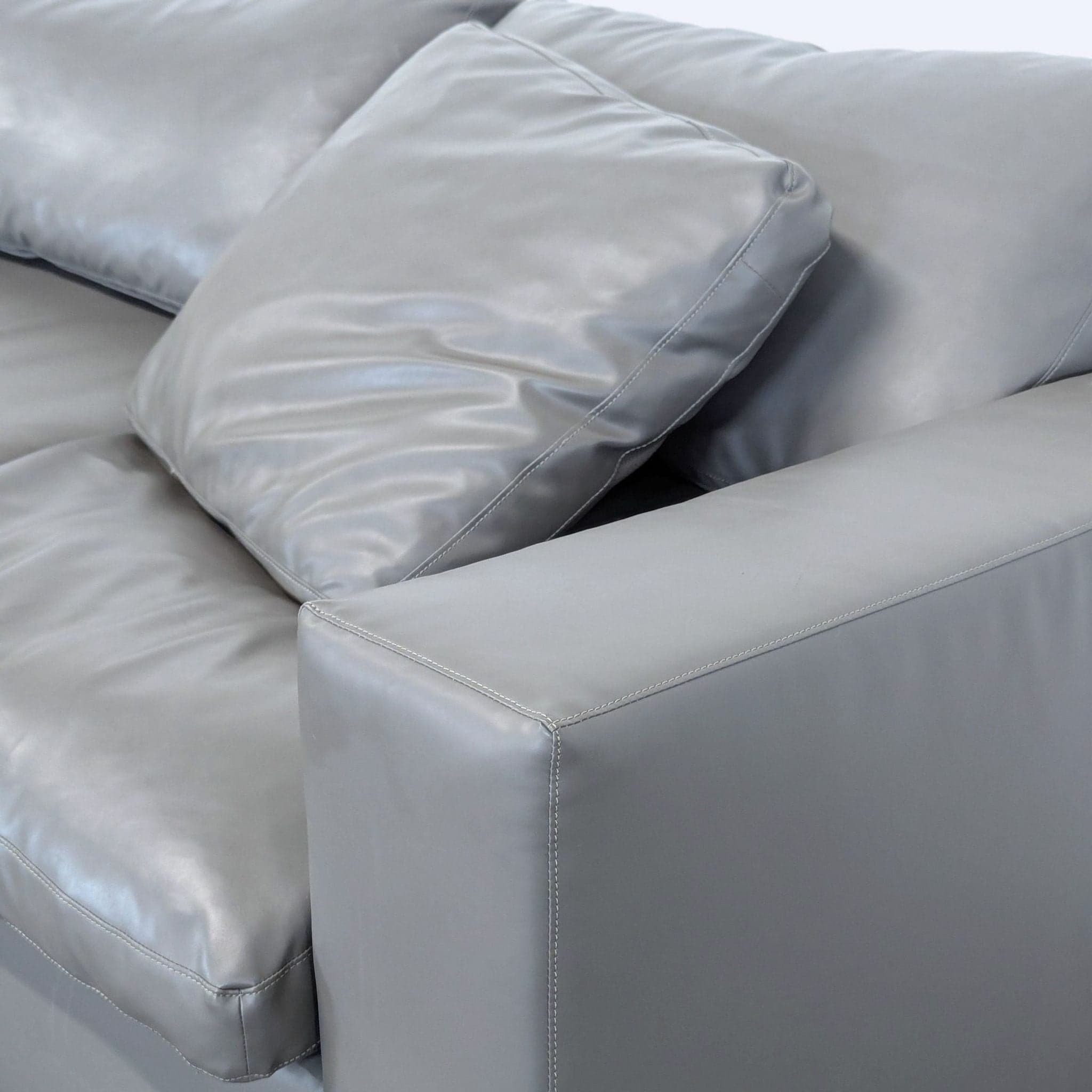 Modway Commix Grey Vegan Leather Sectional Sofa - Spacious L-Shaped Seating - Thumbnail 5