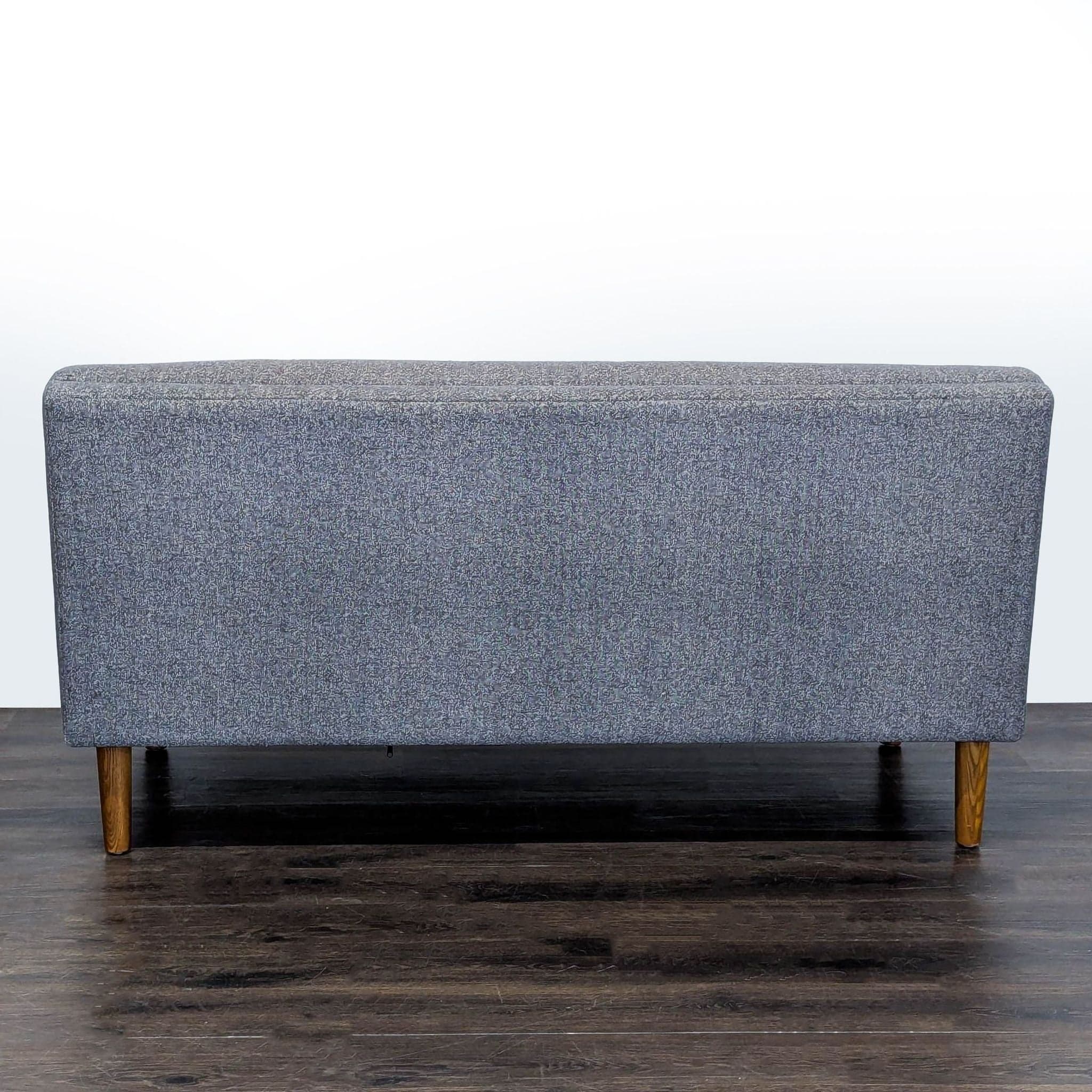 Jason Furniture Modern Gray Fabric Loveseat with Wooden Legs - Thumbnail 4