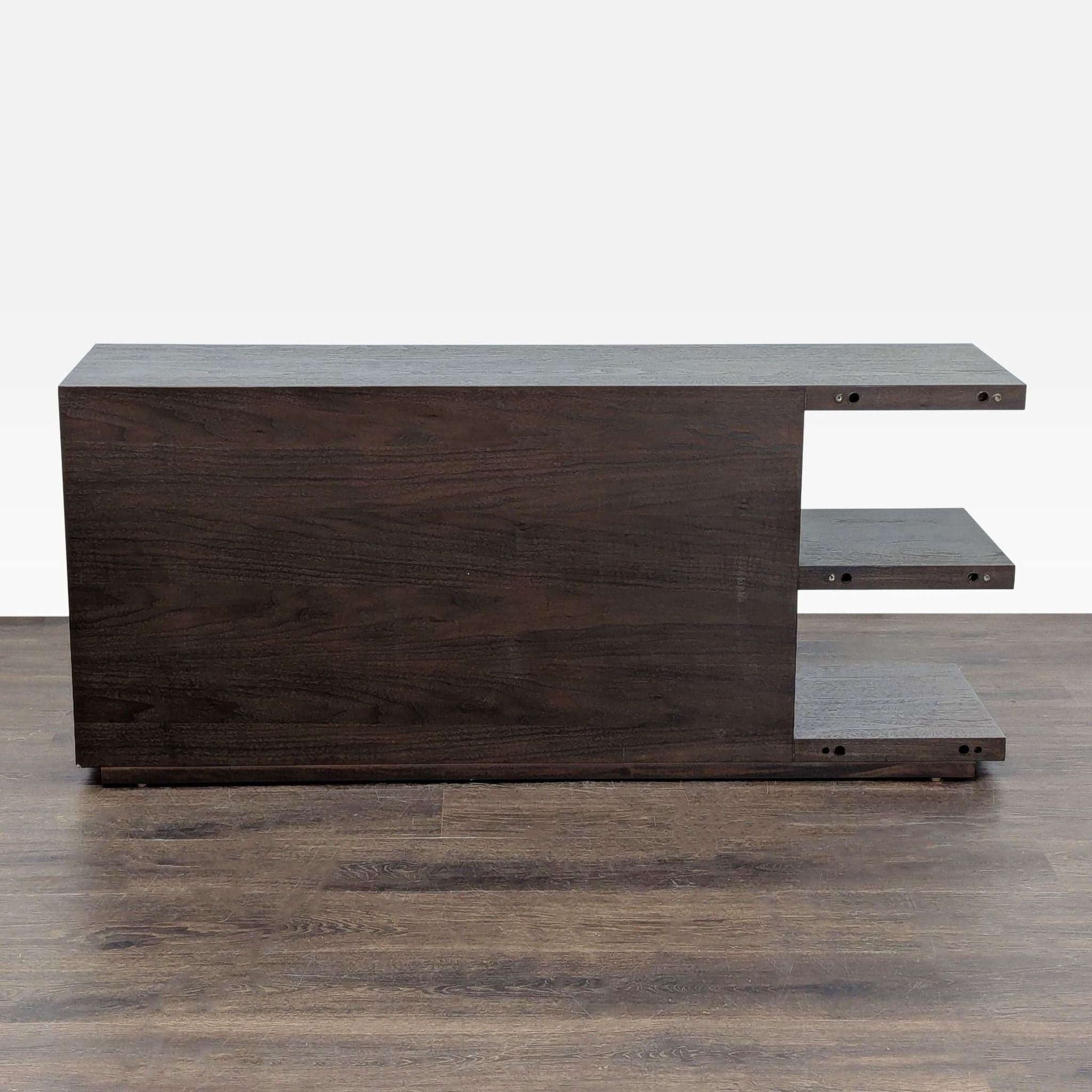 Modern Dark Wood Three-Tier Bookshelf - Thumbnail 3