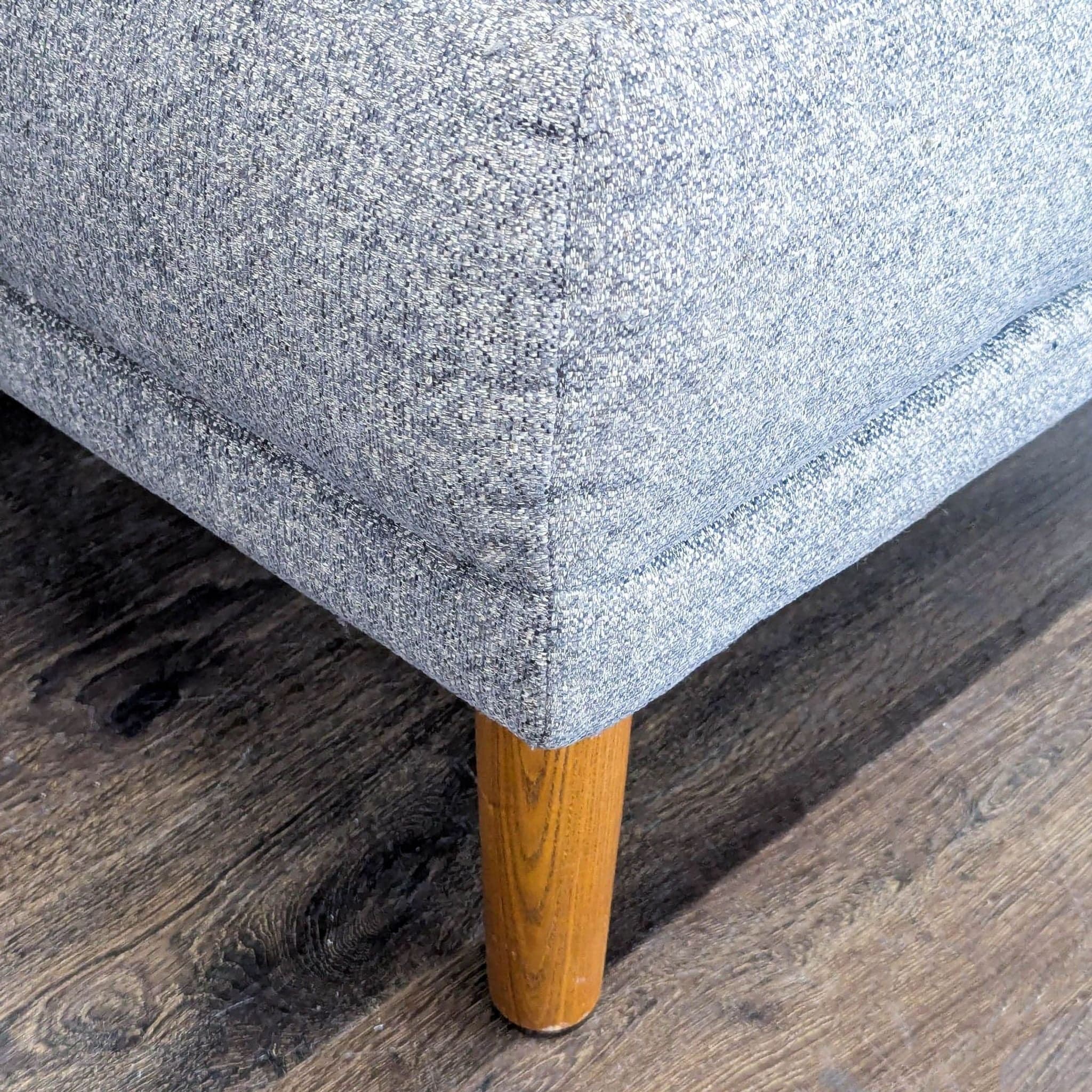 Jason Furniture Modern Gray Fabric Loveseat with Wooden Legs - Thumbnail 6