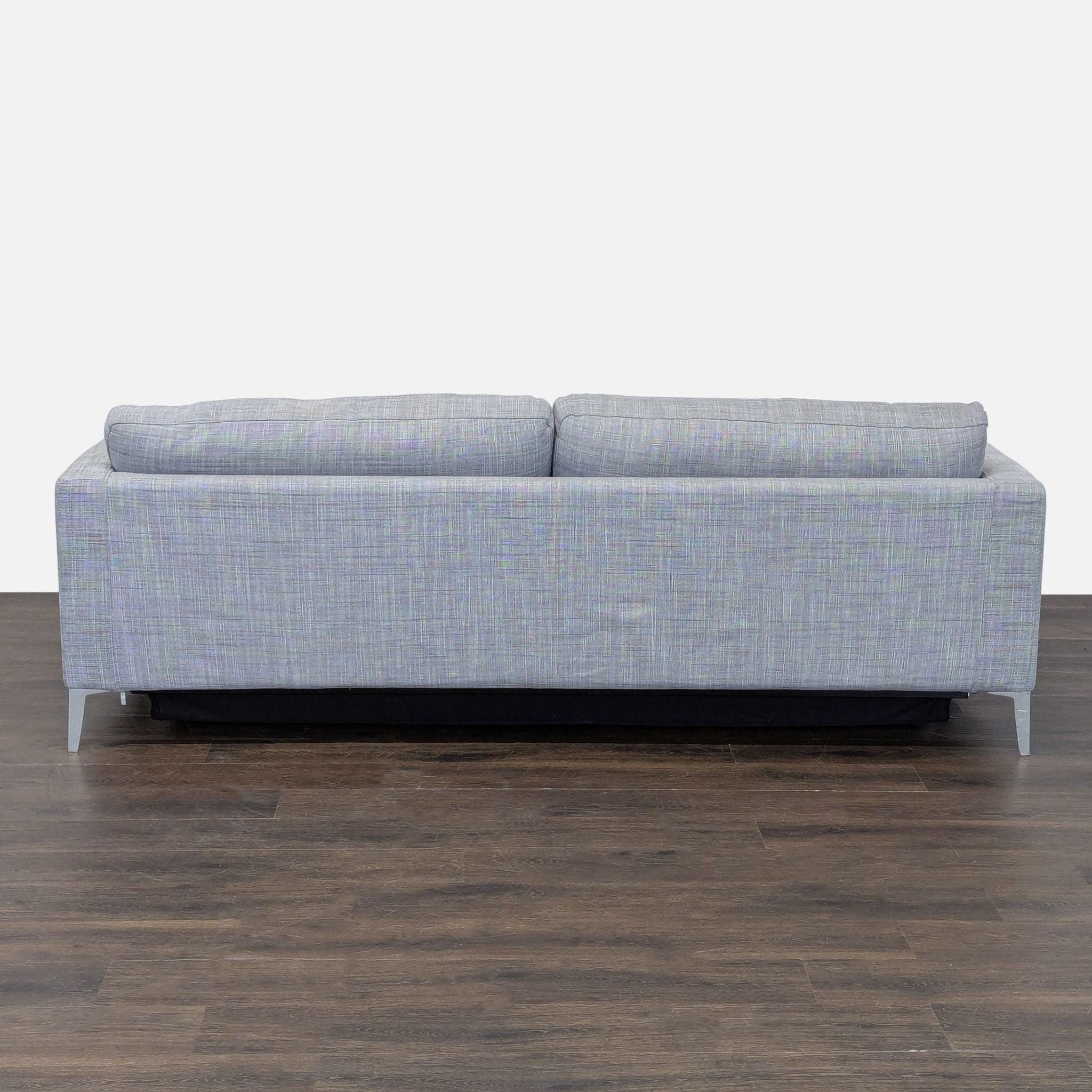 Modern Gray Sleeper Sofa with Pull-Out Bed and Pillow - Thumbnail 9