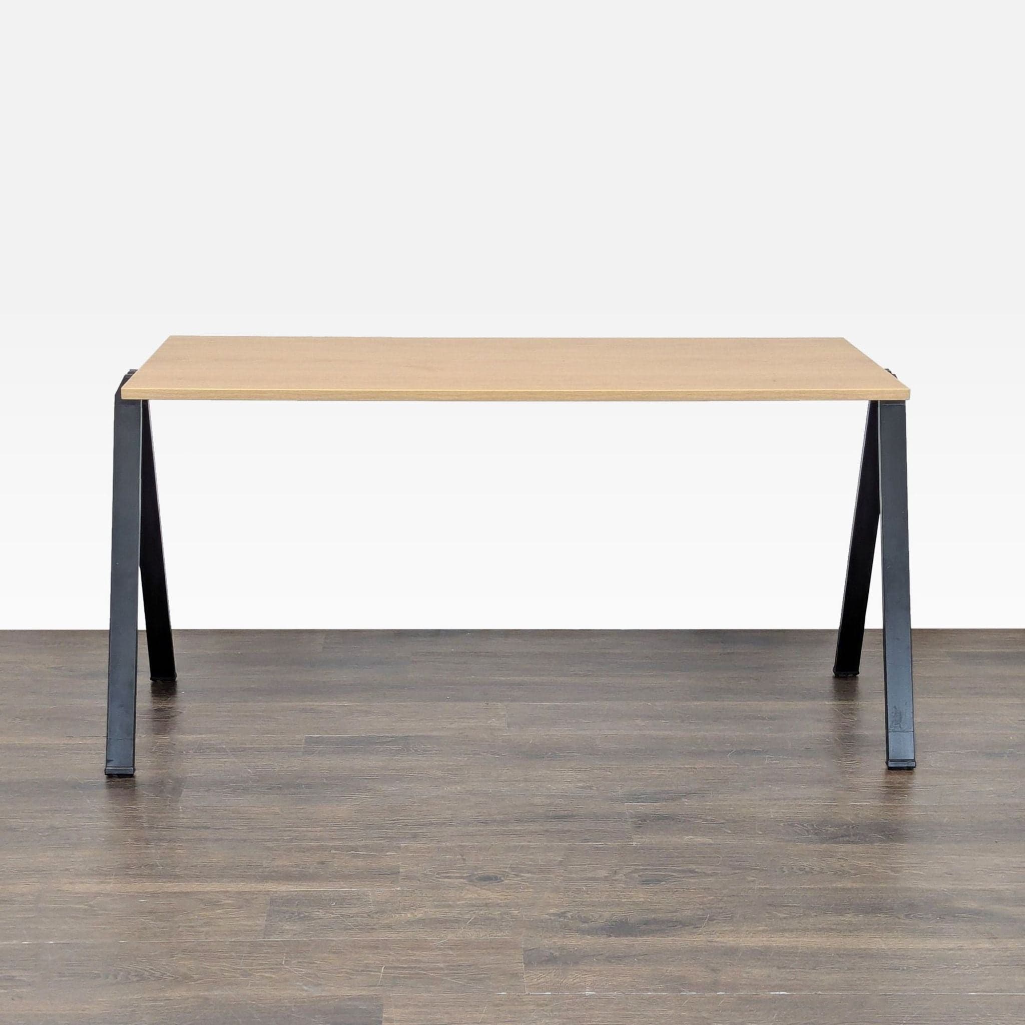 Bernhardt Yuno Modern Minimalist Wood Laminate and Metal Desk - Thumbnail 4