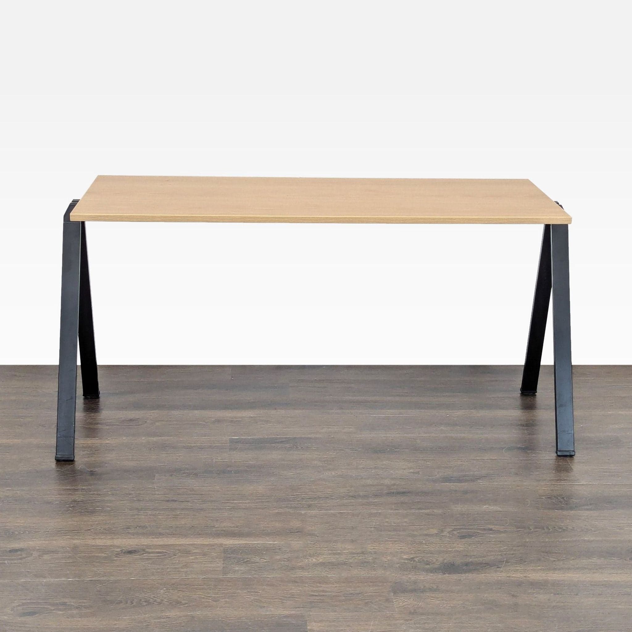 Bernhardt Yuno Modern Minimalist Wood Laminate and Metal Desk - Thumbnail 2