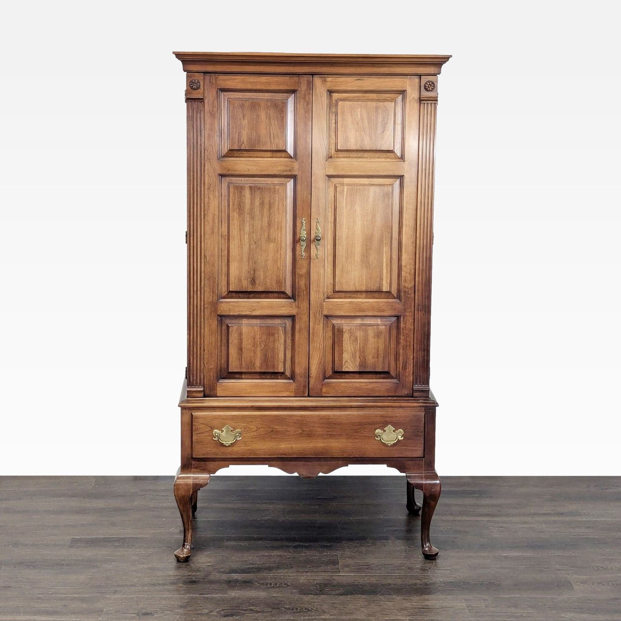 Statton Furniture Queen Anne Style Armoire Wardrobe - Image 1