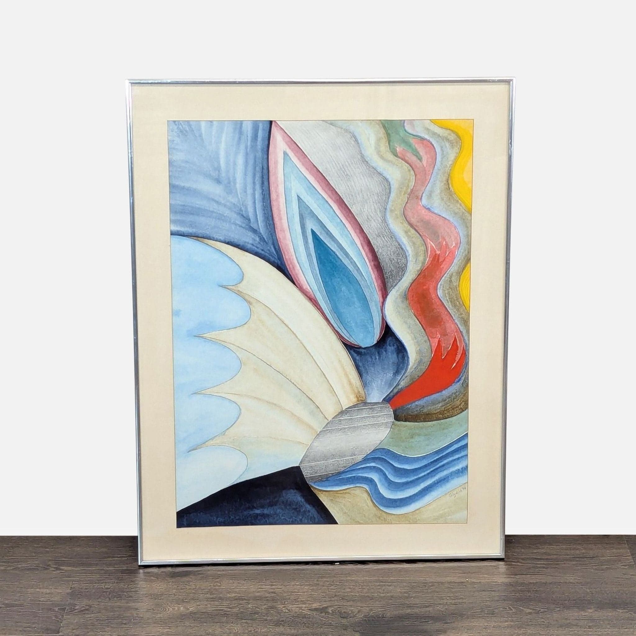 Abstract “Butterfly” Watercolor Painting by Mary Gizdich, 1976 - Framed Original Art - Image 1