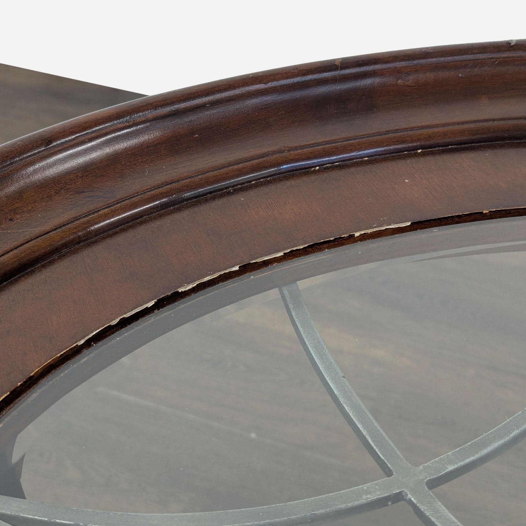 Decorative Iron and Glass Top Coffee Table - Thumbnail 2