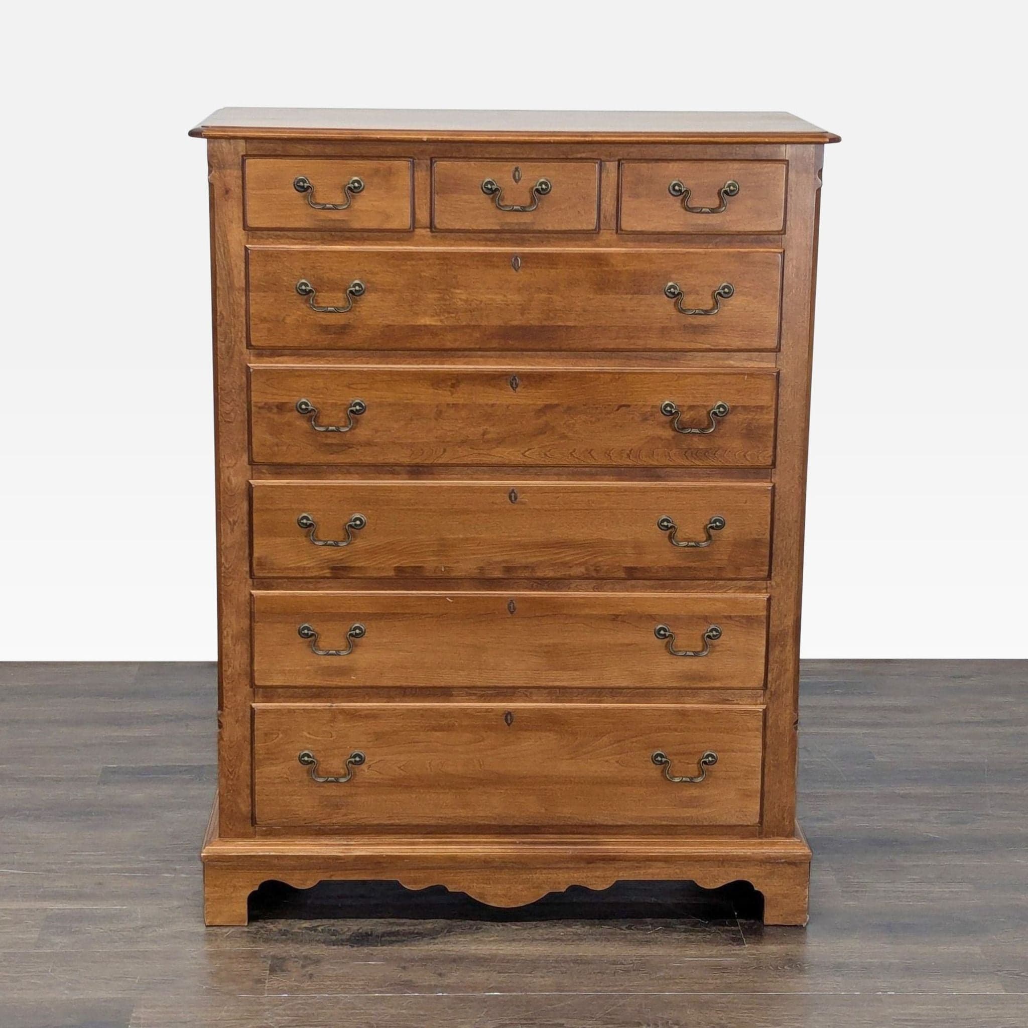 Nichols & Stone Solid Wood 8-Drawer Dresser – Classic Chestnut Finish - Image 1