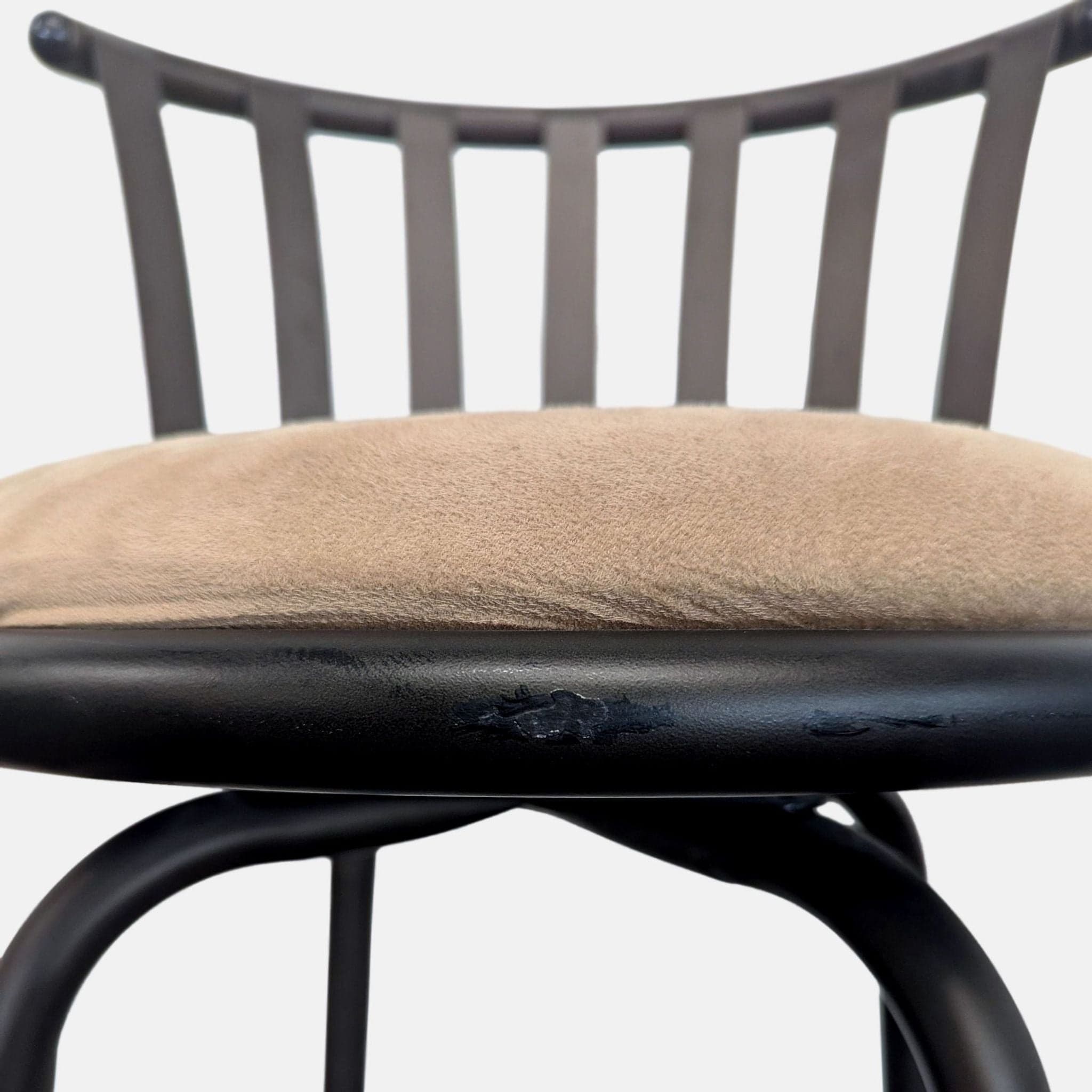 Metal Frame Swivel Counter Stool with Upholstered Seat - Thumbnail 4