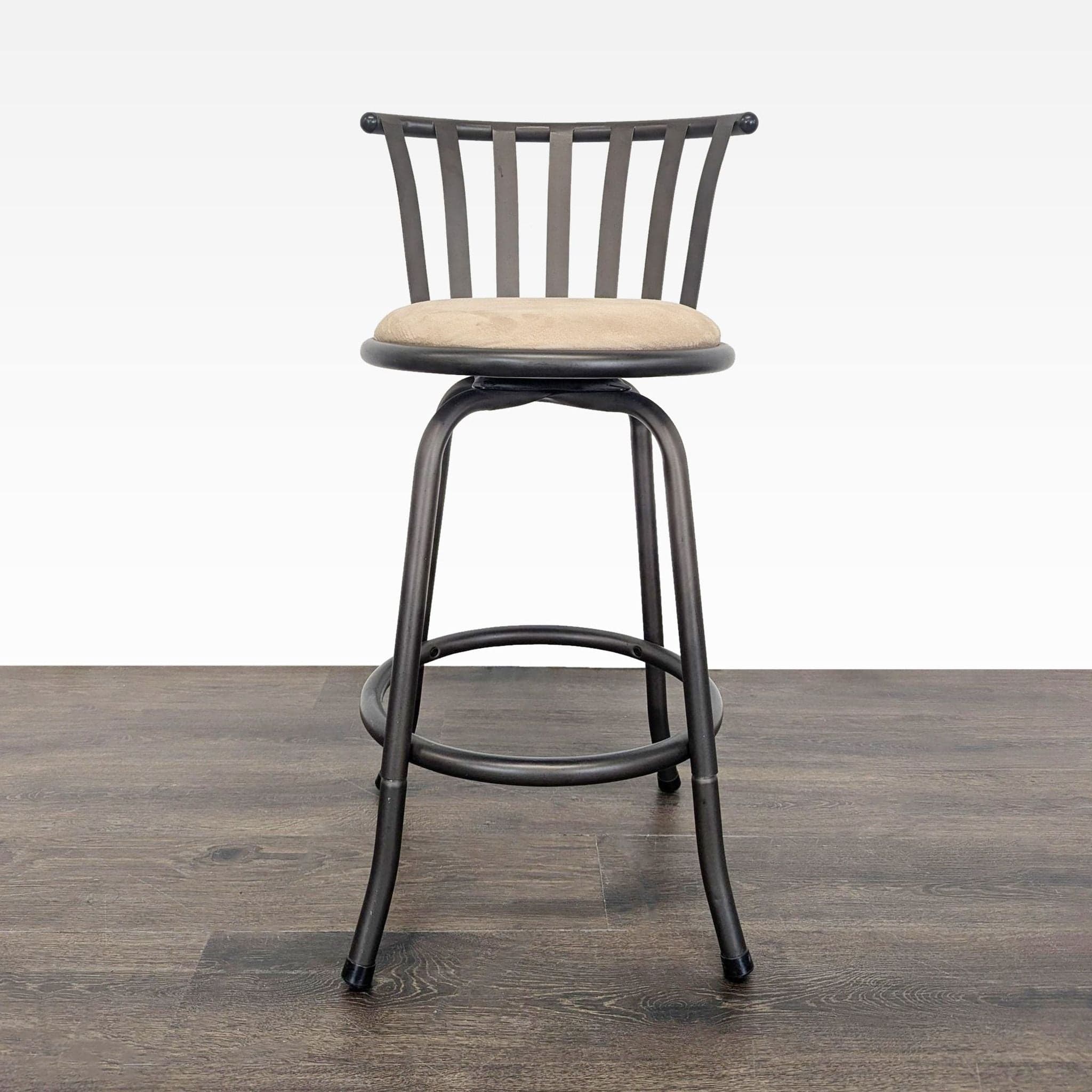Metal Frame Swivel Counter Stool with Upholstered Seat - Image 1