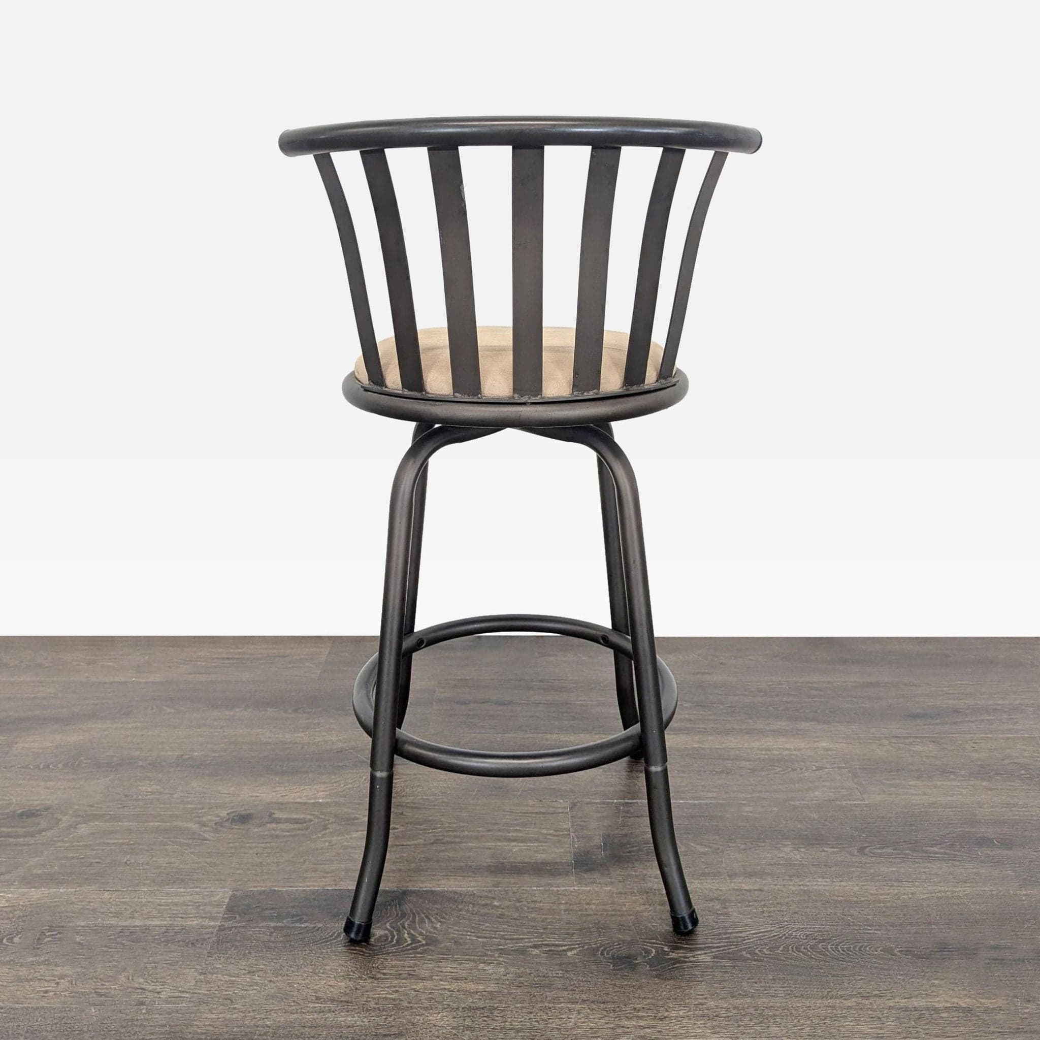Metal Frame Swivel Counter Stool with Upholstered Seat - Thumbnail 6