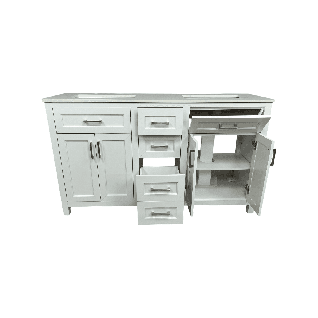 Latitude Run Chenoweth Bathroom Vanity With 2 Sinks, 2 Storage Cabinets, And 6 Drawers - Thumbnail 7