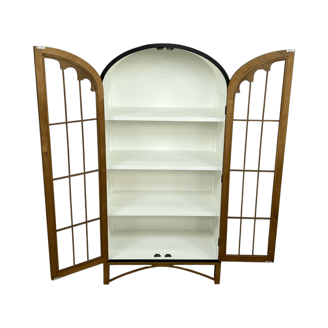 17 Stories Modern Black Solid Wood Glass China Cabinet - Thumbnail 11