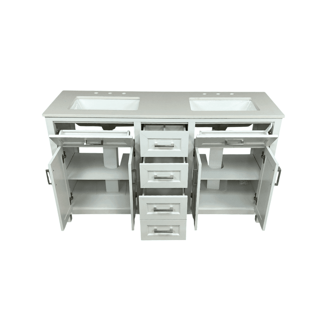 Latitude Run Chenoweth Bathroom Vanity With 2 Sinks, 2 Storage Cabinets, And 6 Drawers - Thumbnail 19