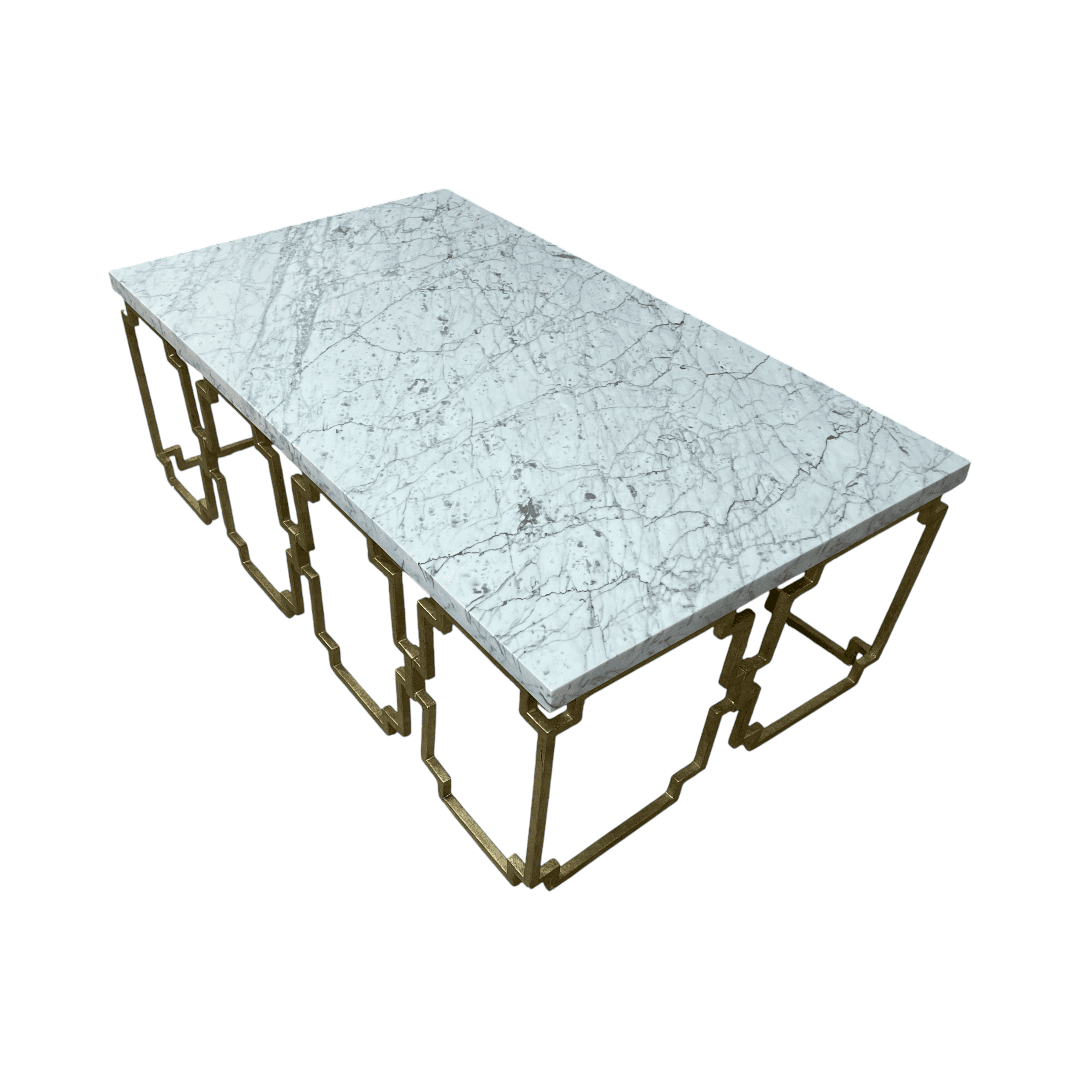 Hooker Furniture Evermore Marble Top Urban Glam Geometric Cocktail Coffee Table - Thumbnail 4