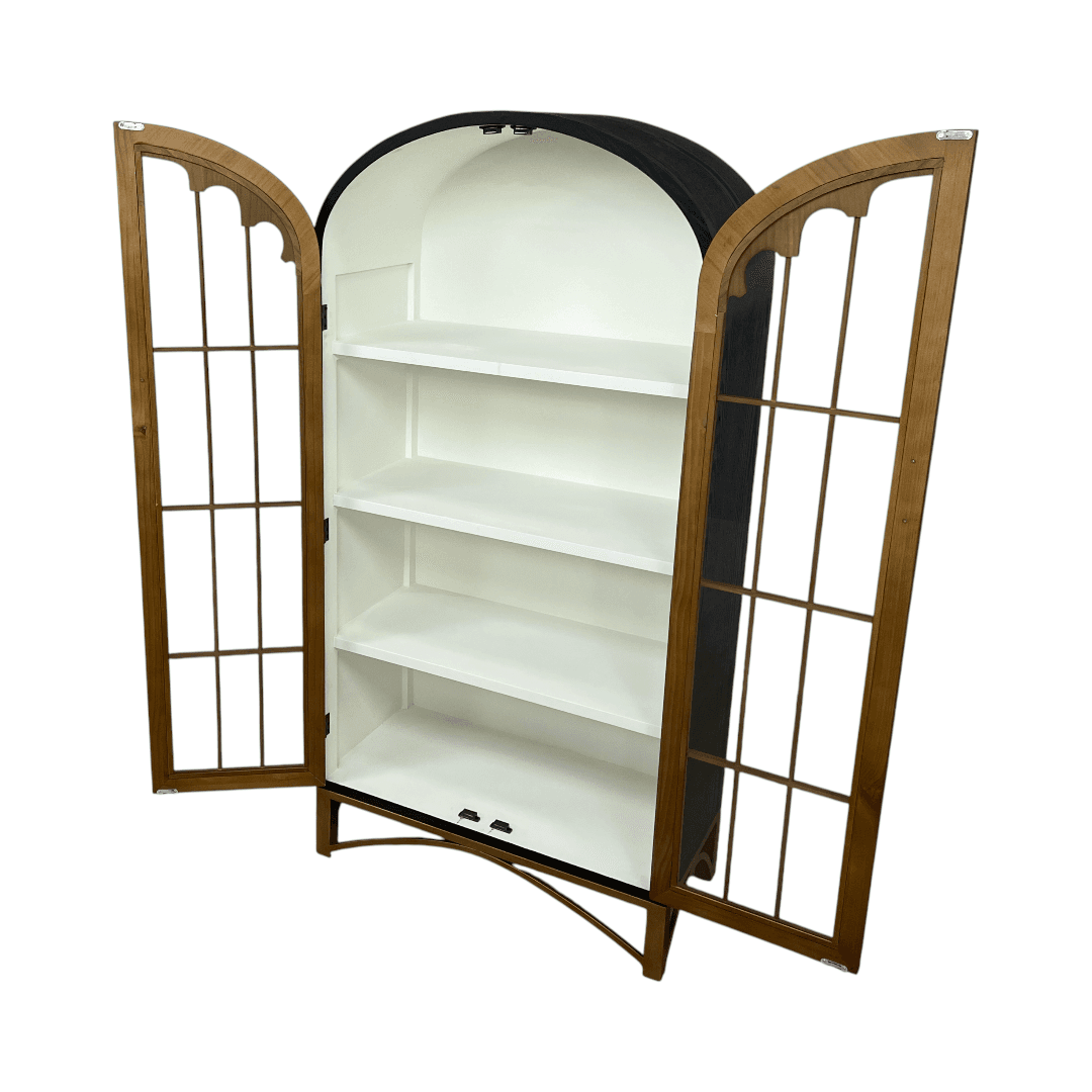 17 Stories Modern Black Solid Wood Glass China Cabinet - Thumbnail 13