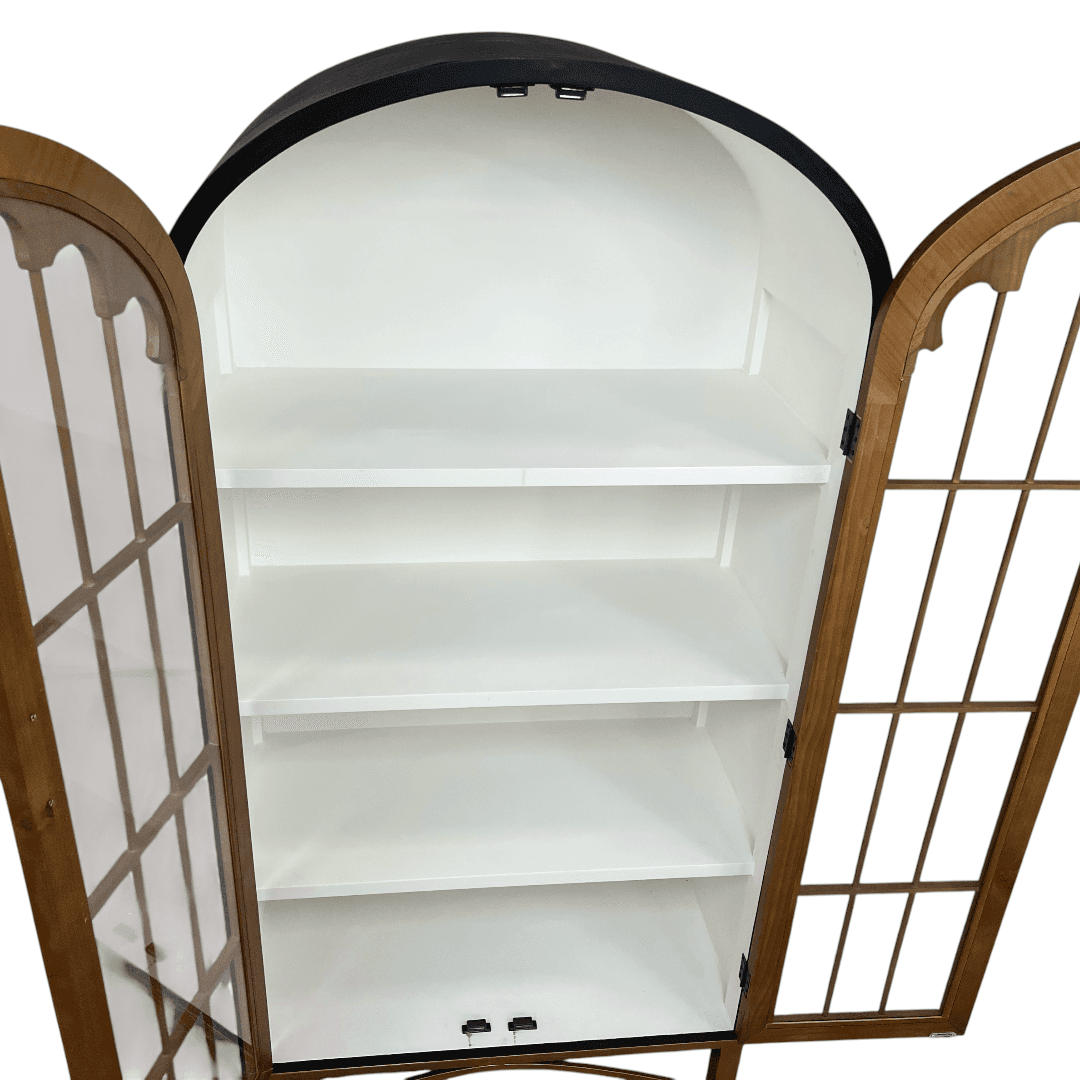 17 Stories Modern Black Solid Wood Glass China Cabinet - Thumbnail 16