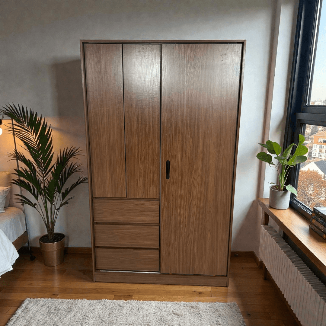 Marlao Simple Classic Dark Wardrobe - Image 1