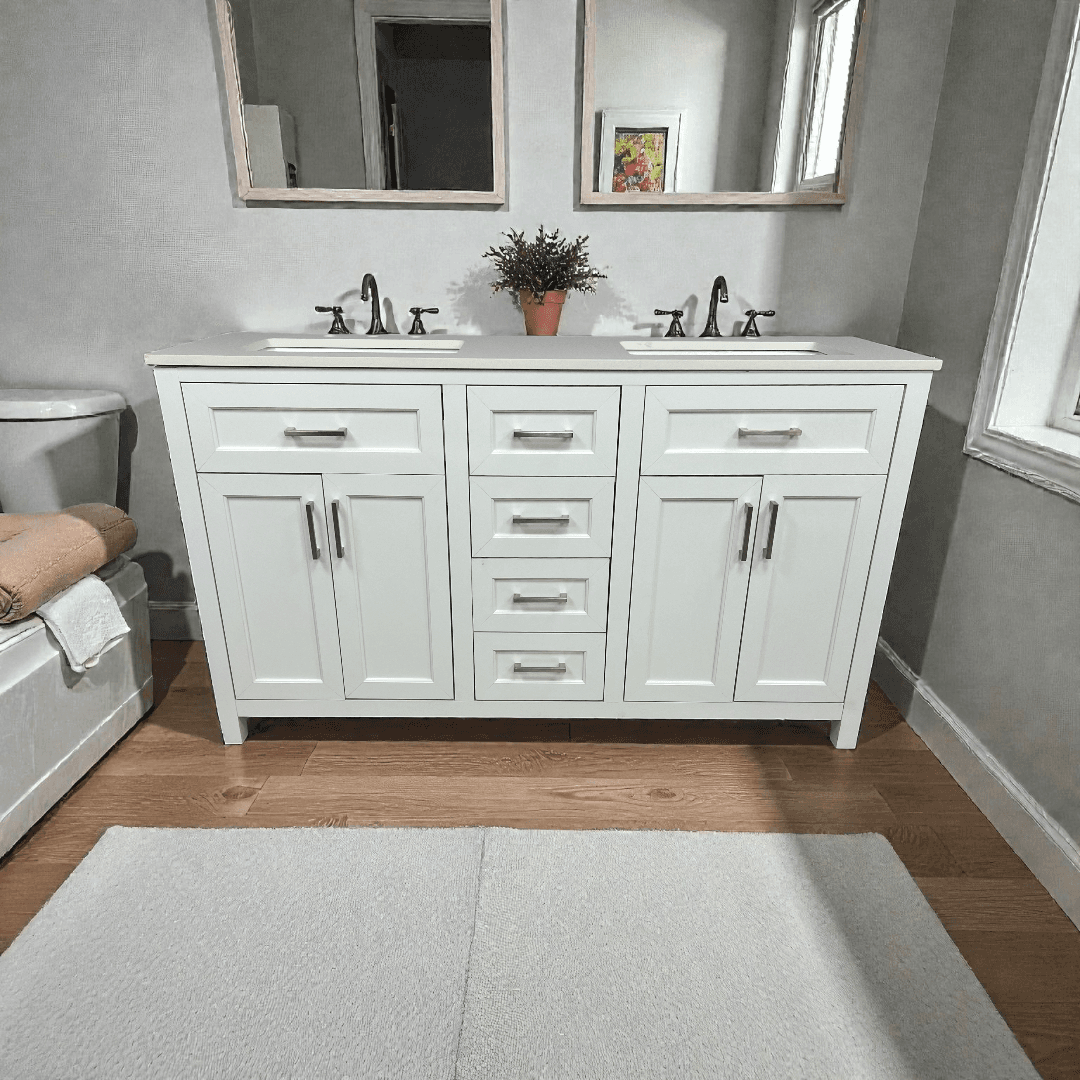 Latitude Run Chenoweth Bathroom Vanity With 2 Sinks, 2 Storage Cabinets, And 6 Drawers - Image 1