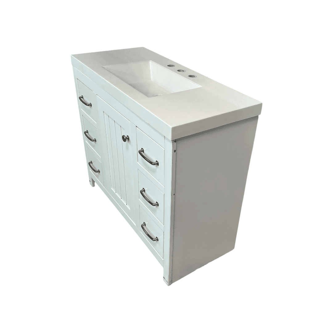 Sand and Stable Single Bathroom Vanity With Cultured Marble Top - Thumbnail 6