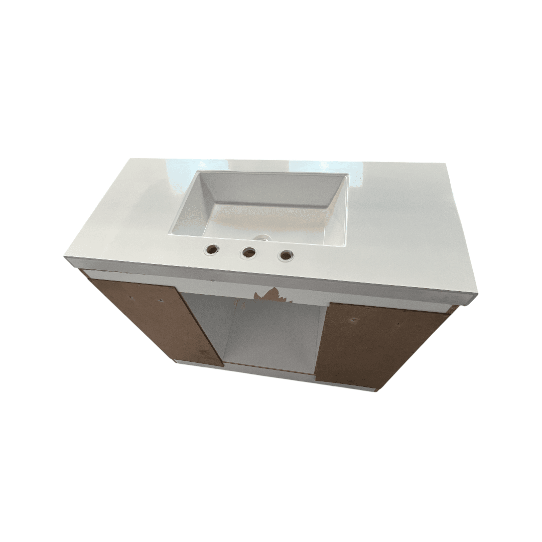 Sand and Stable Single Bathroom Vanity With Cultured Marble Top - Thumbnail 9