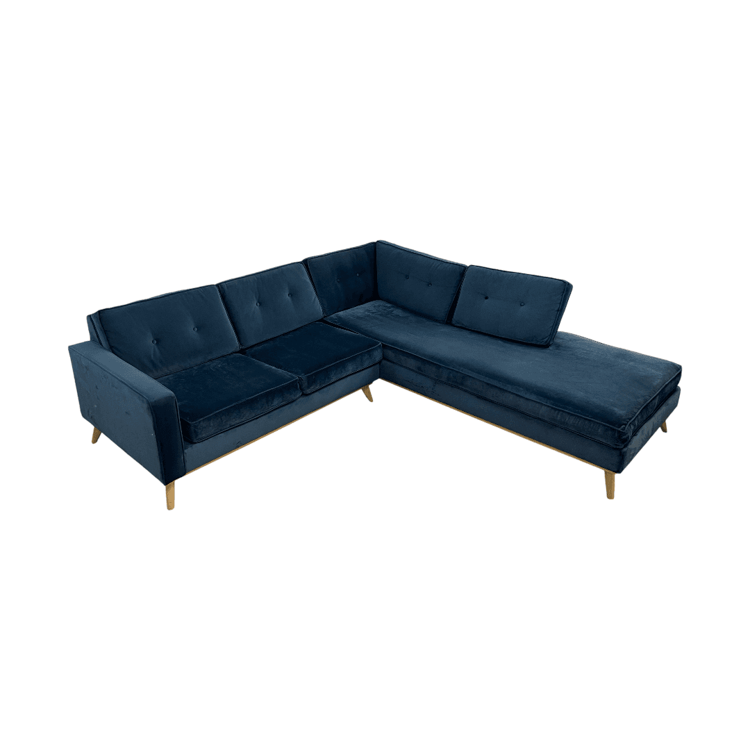 Etsy Artisan Blue Velvet Couch - Thumbnail 7
