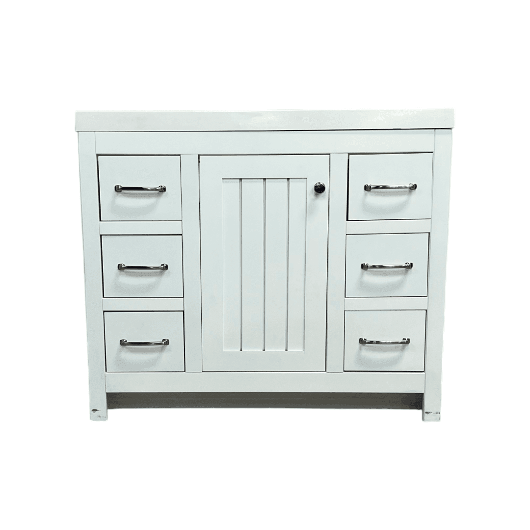 Sand and Stable Single Bathroom Vanity With Cultured Marble Top - Thumbnail 2