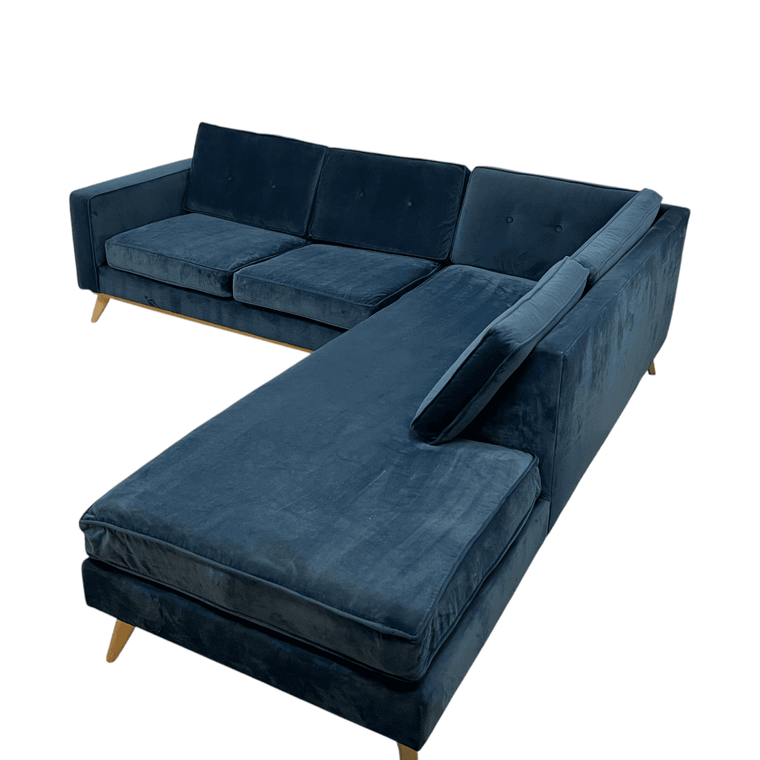 Etsy Artisan Blue Velvet Couch - Thumbnail 5